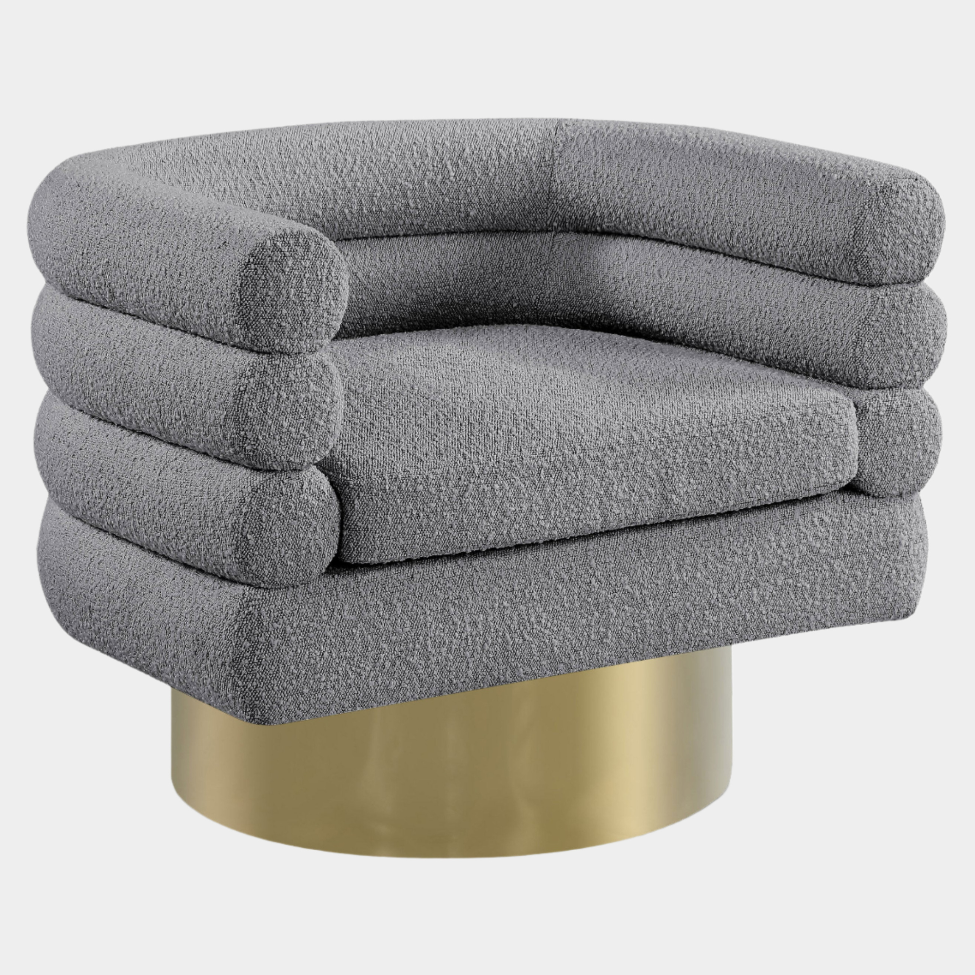 Tessa Boucle Fabric Upholstered Swivel Accent Chair