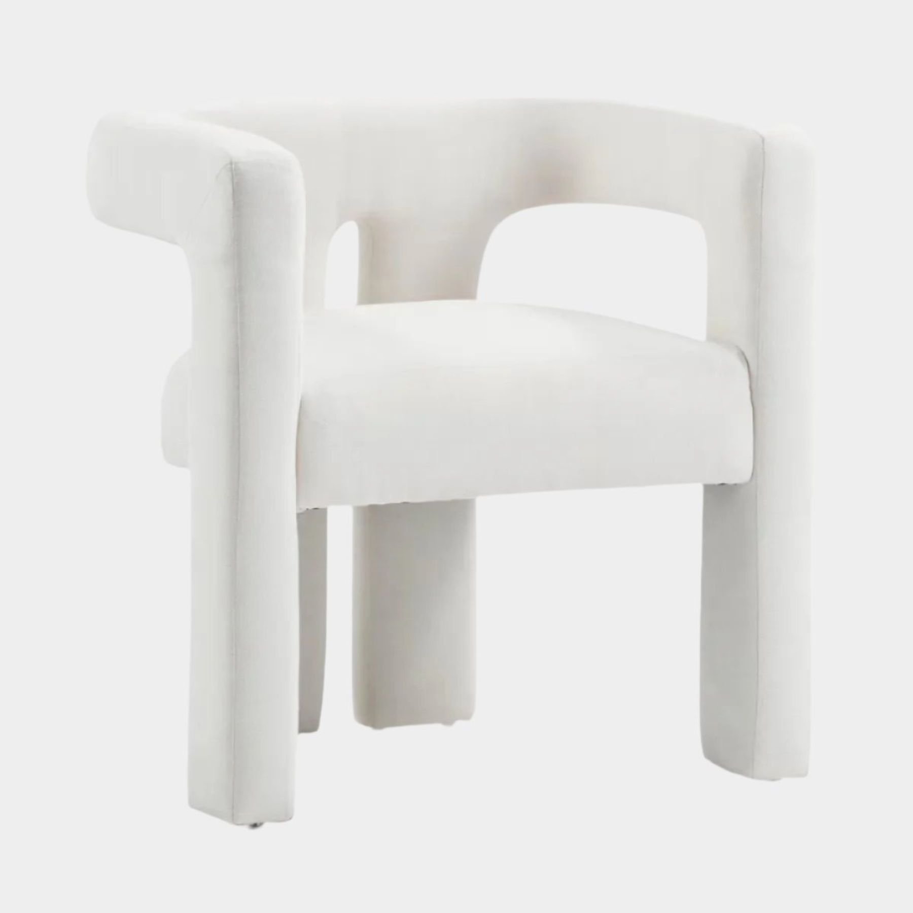 Chaise en tissu recyclé blanc Sloane Bone