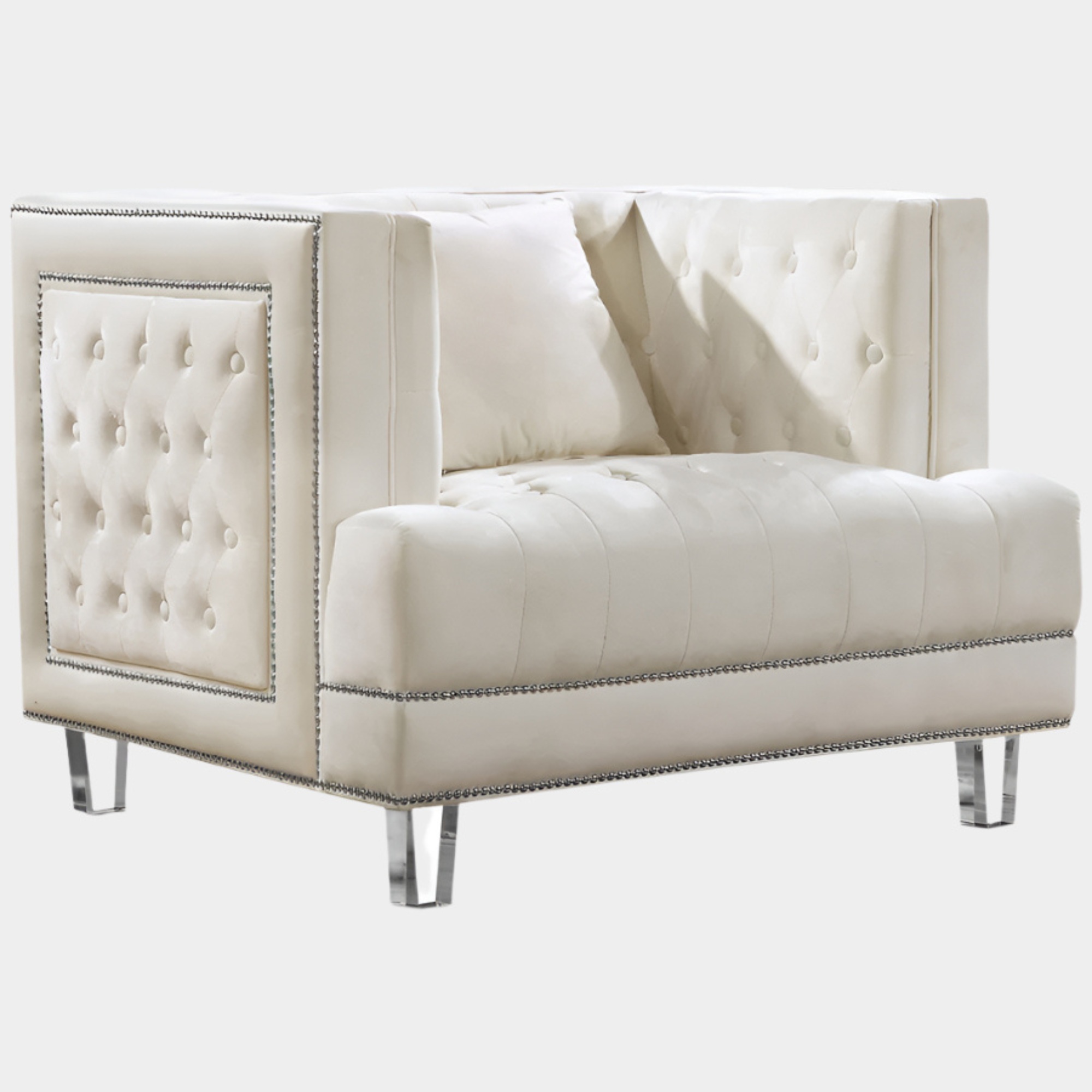 Fauteuil d'appoint rembourré en chenille Vivi