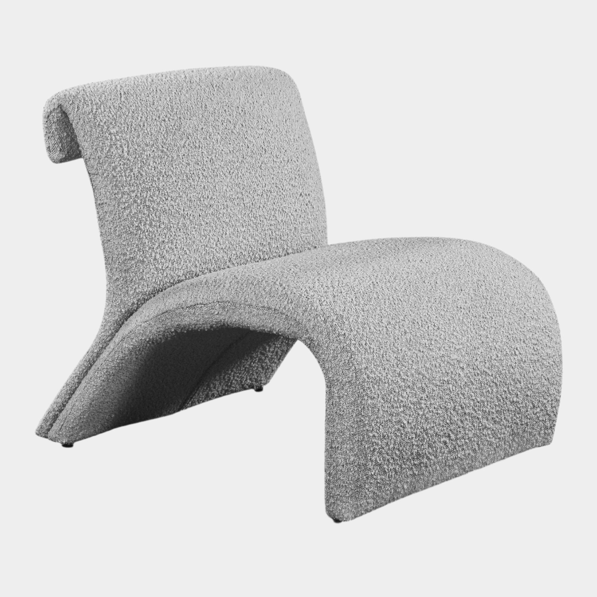 Mulberry Boucle Fabric Upholstered Accent Chair