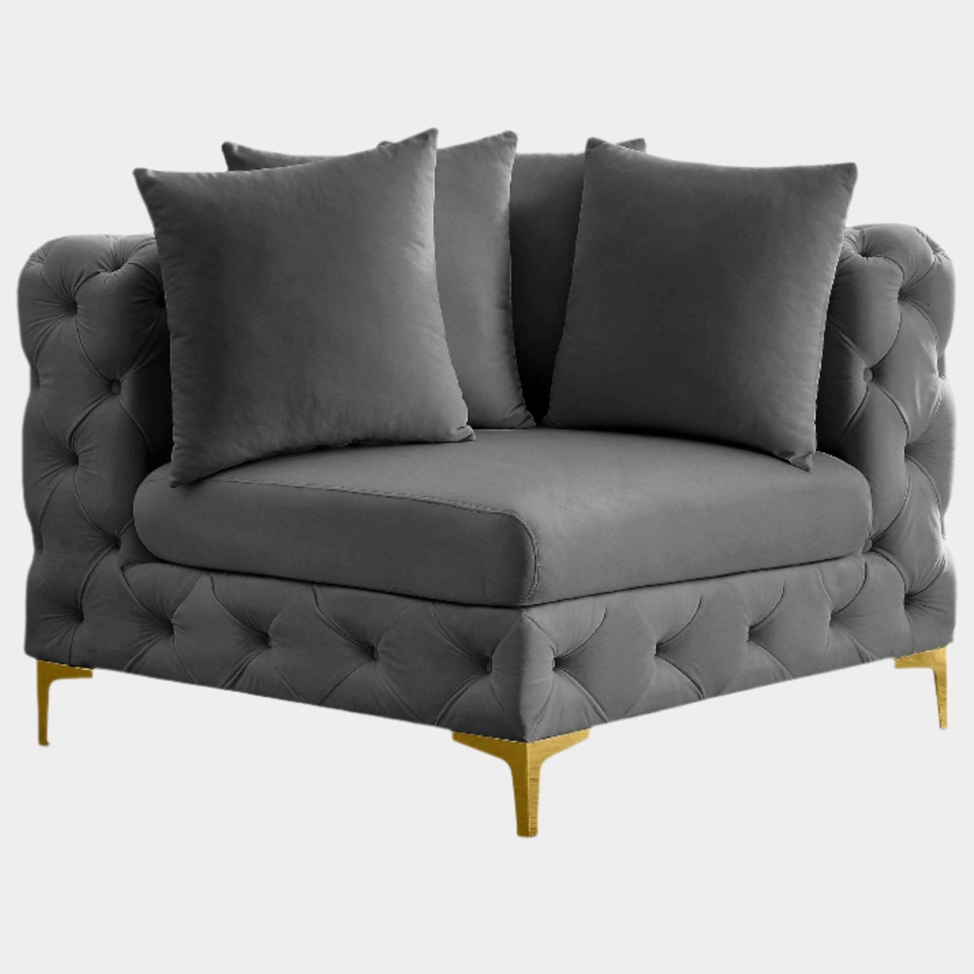 Tremblay Velvet Upholstered Corner Modular Chair