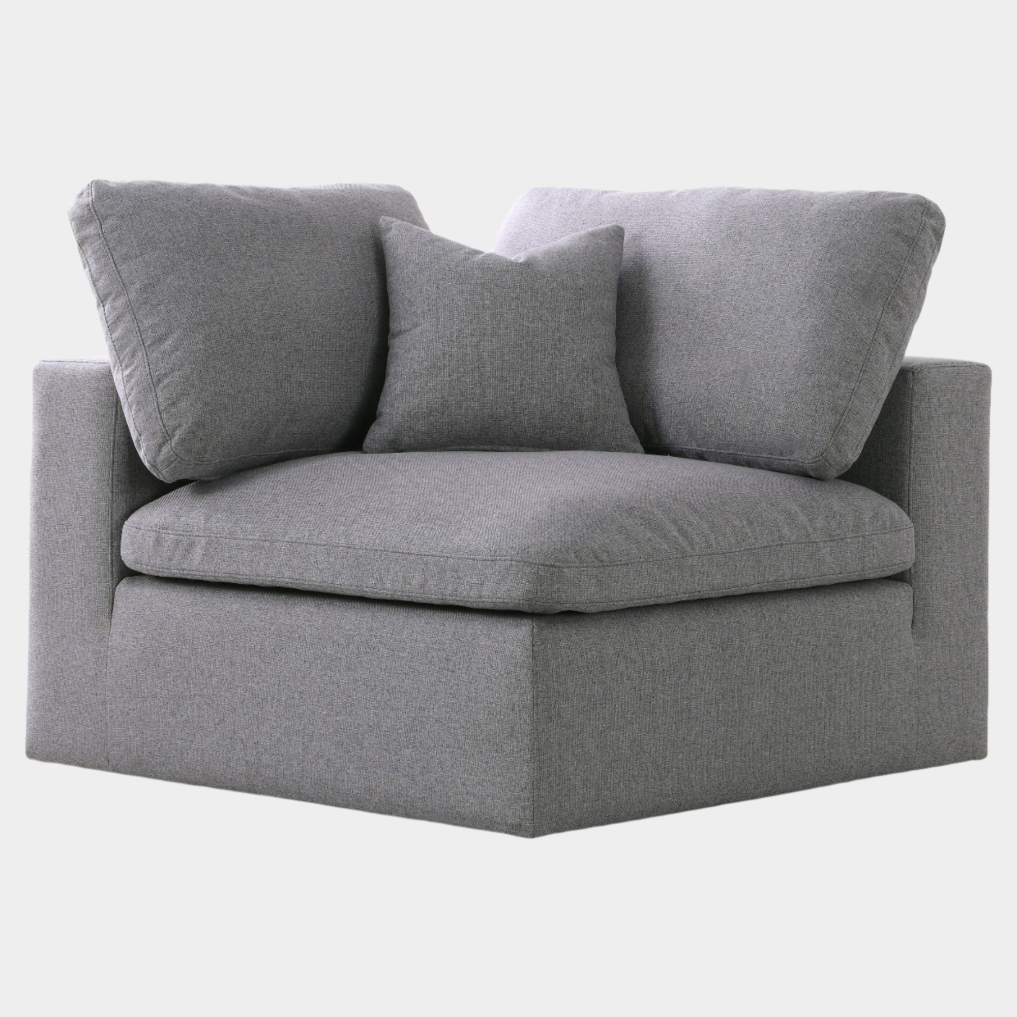 Serene Linen Textured Fabric Upholstered Deluxe Comfort Modular Corner Chair