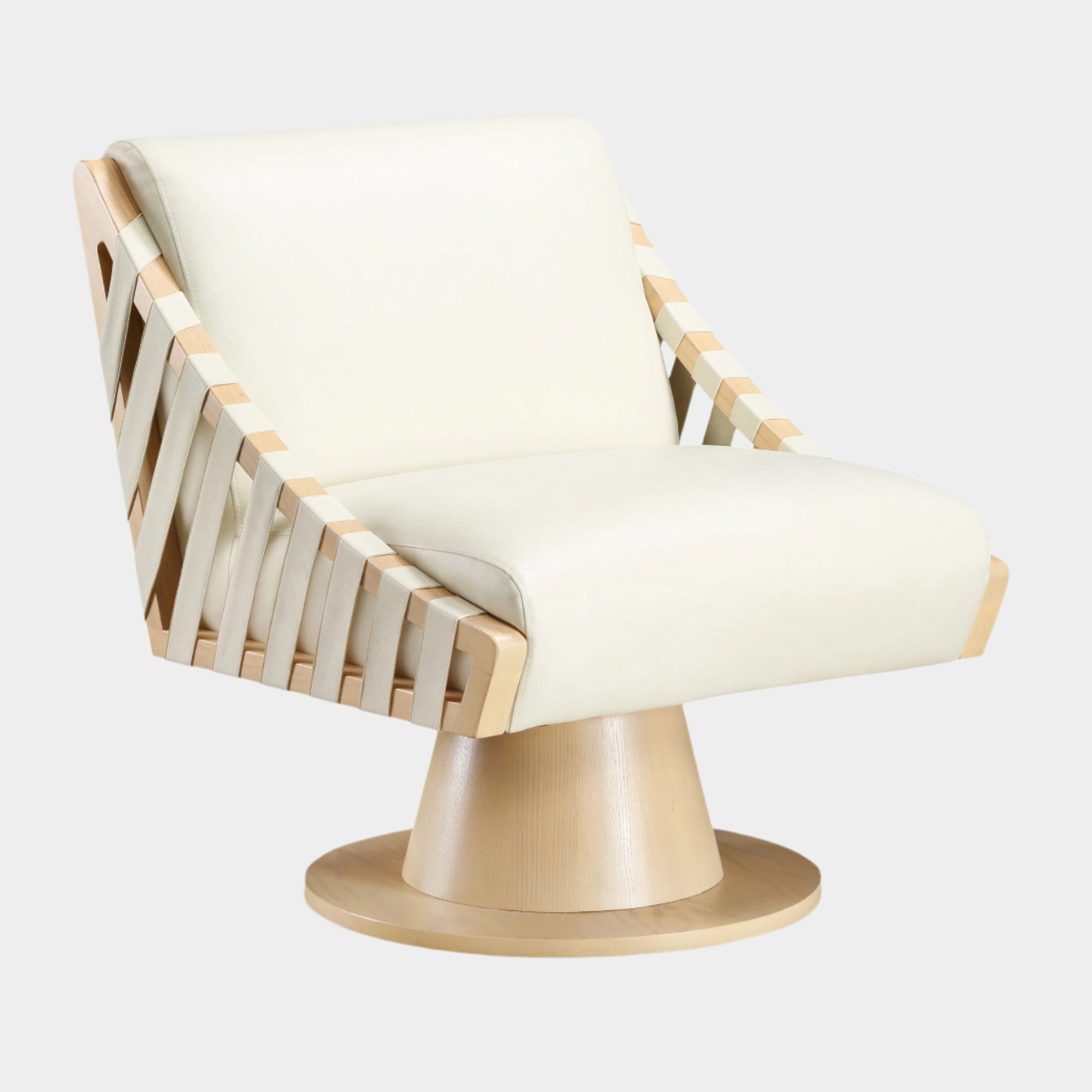 Millwin Vegan Leather Upholstered Swivel Accent Chair