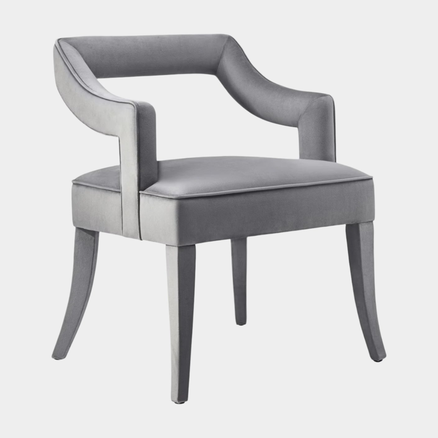 Chaise en velours gris Tiffany