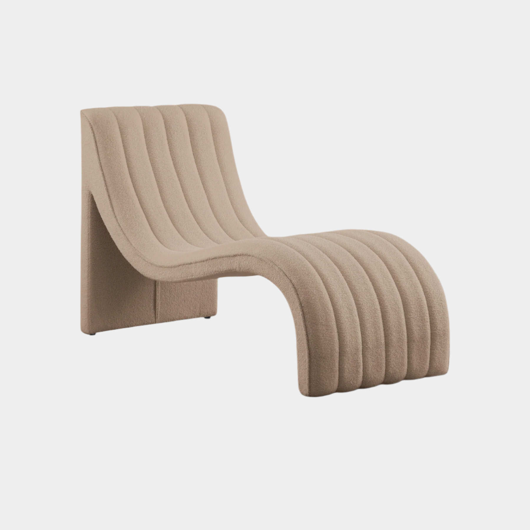 Chaise longue en tissu Orian Teddy