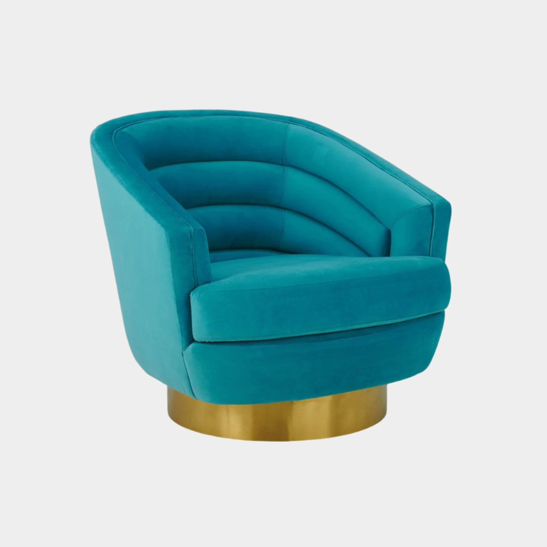Chaise pivotante en velours bleu Canyon