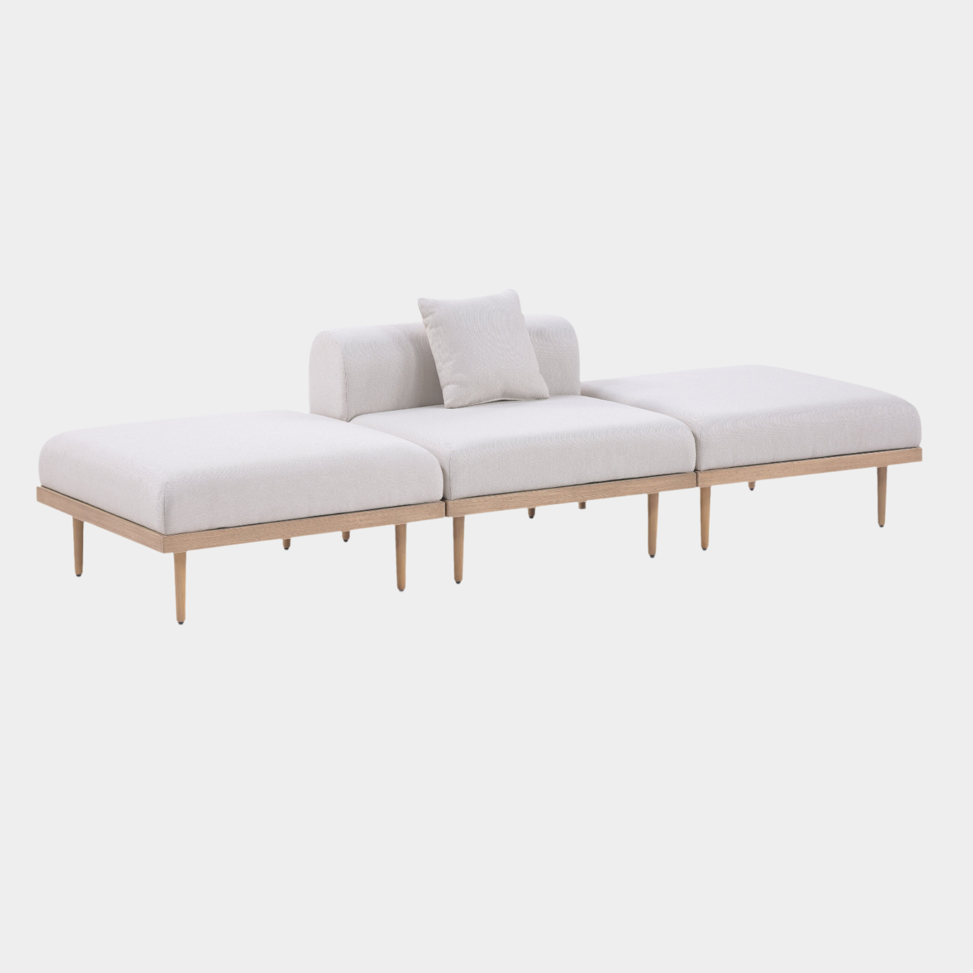 Chaise longue en tissu Orian Teddy