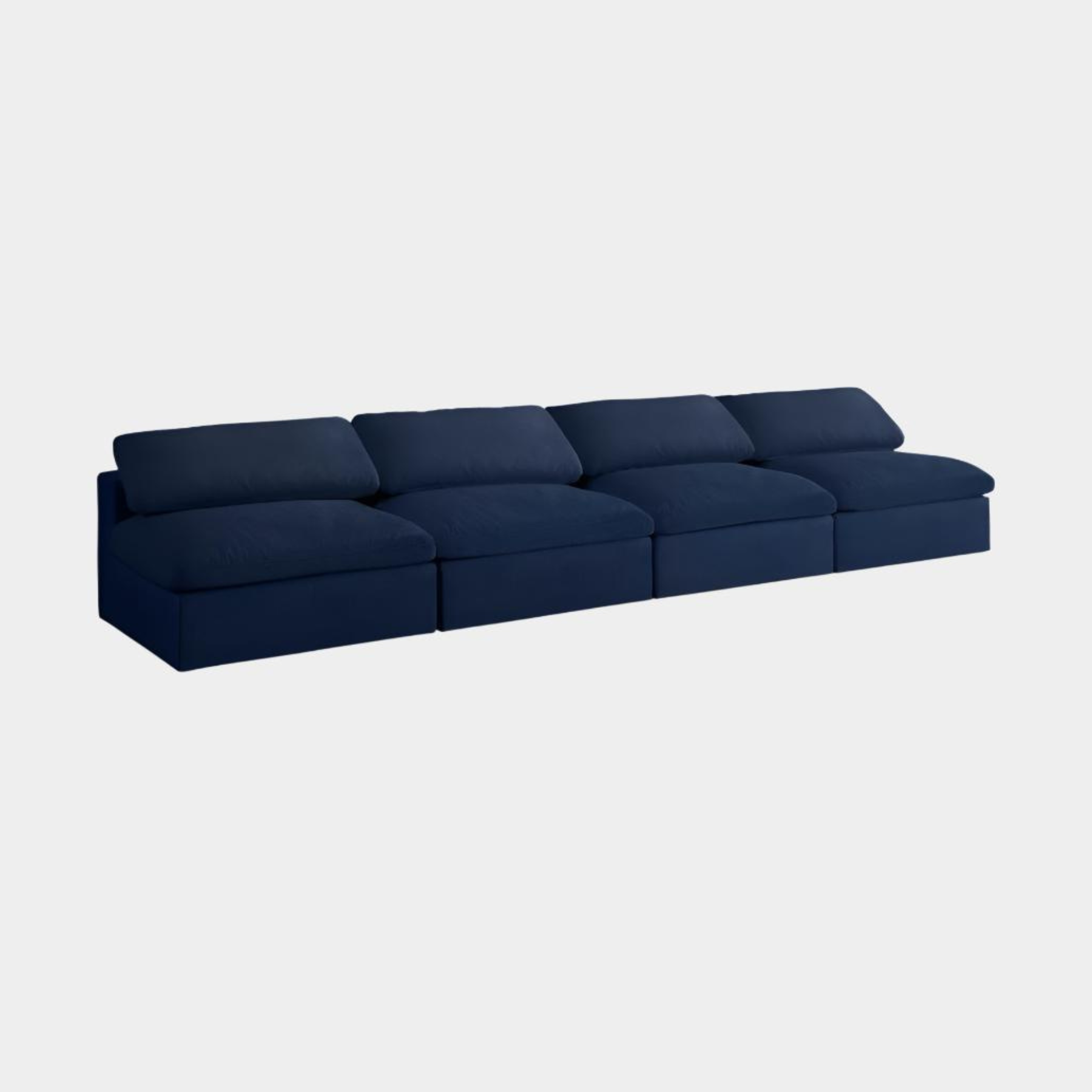 Canapé modulaire sans accoudoirs de luxe en tissu texturé Serene Linen