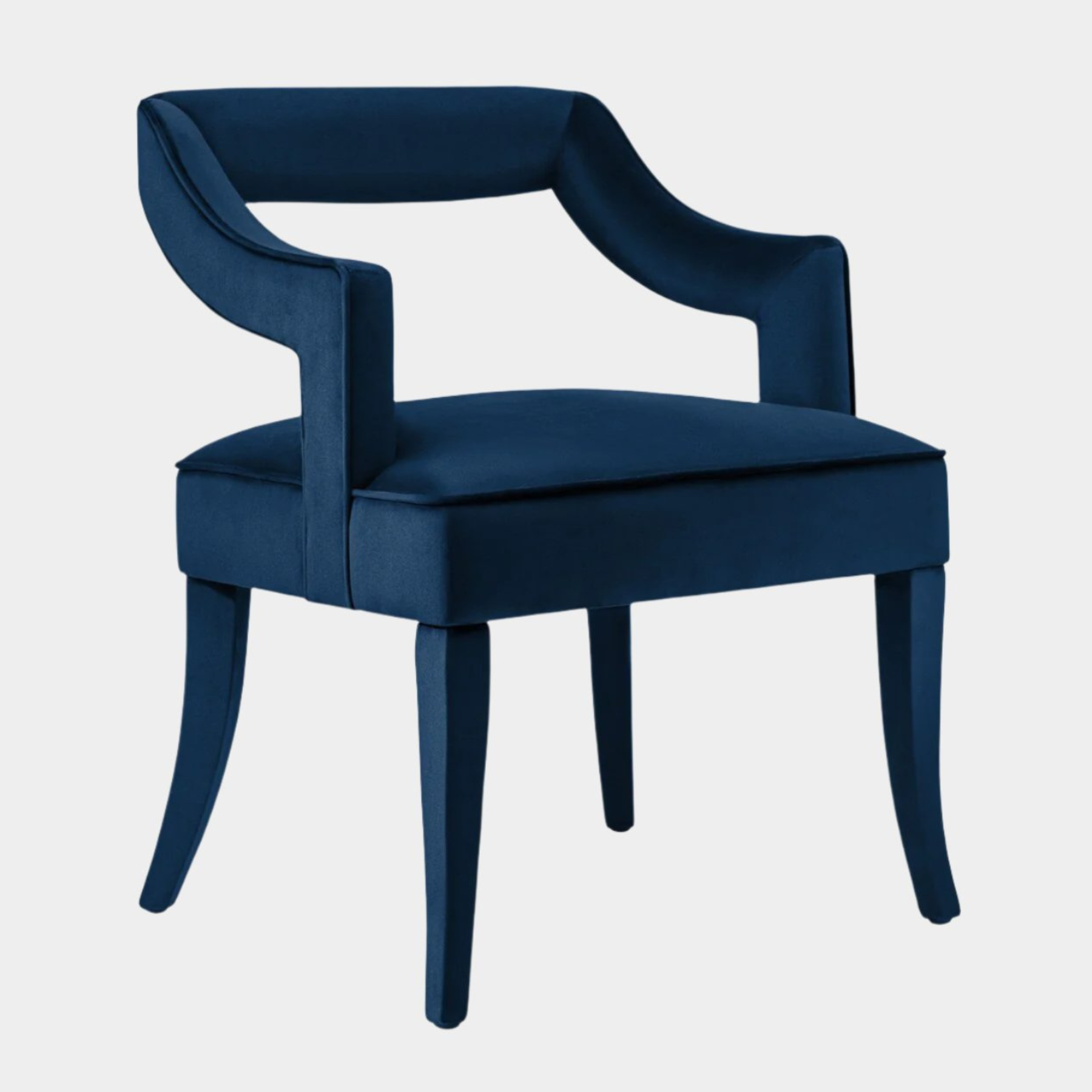 Chaise Tiffany en velours bleu marine