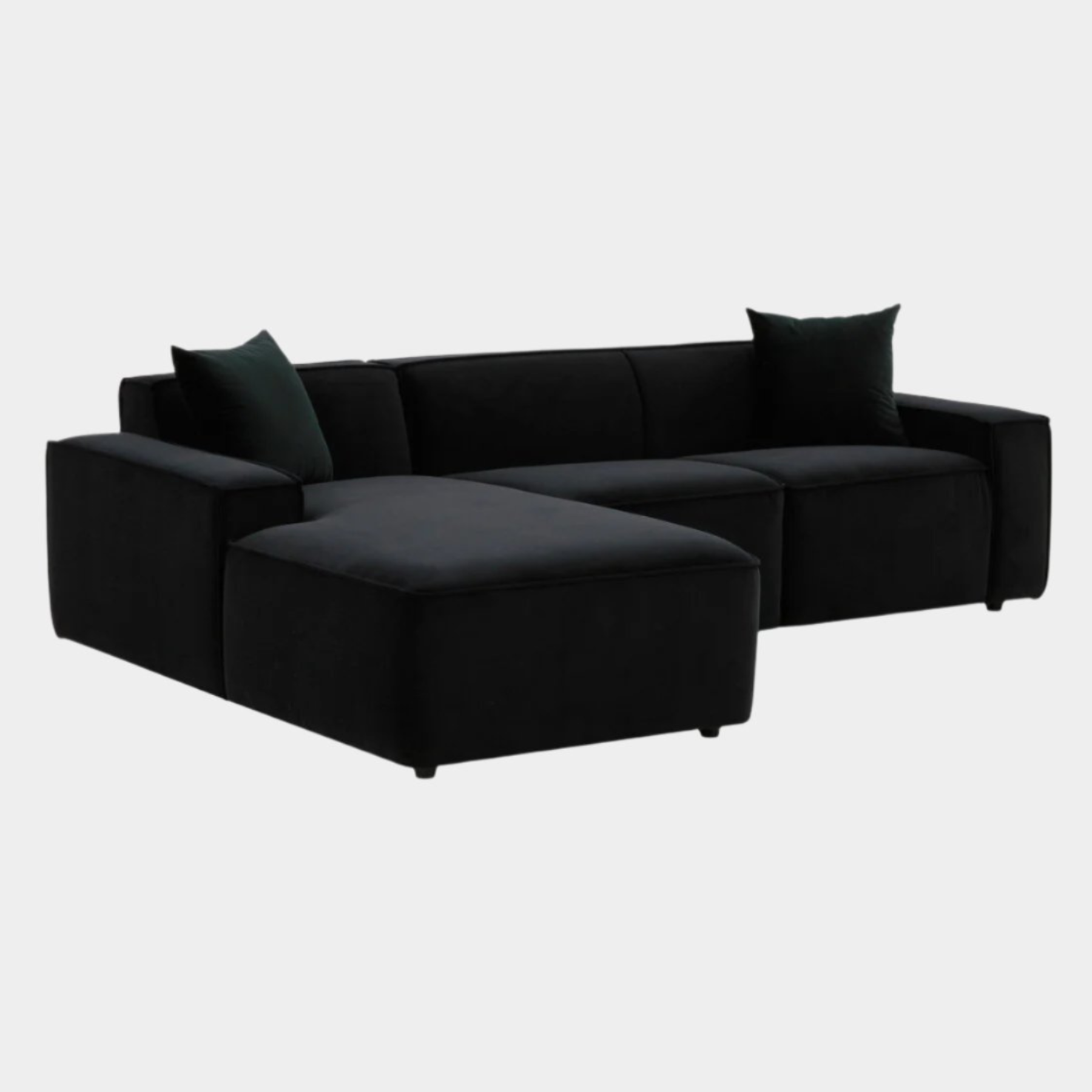 Sectionnel Olafur en velours noir - LAF