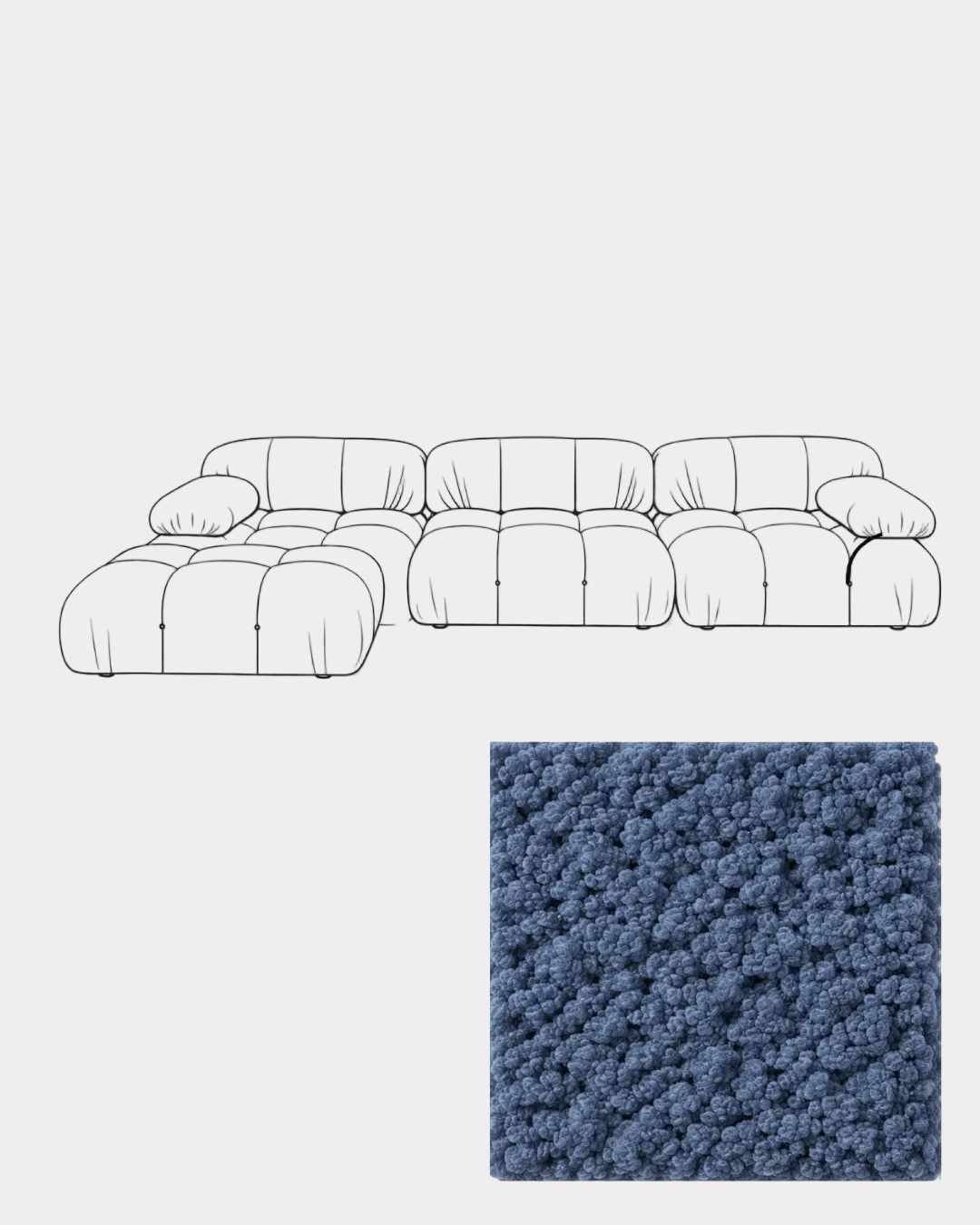 Mario Bellini Boucle Sofa with Ottoman