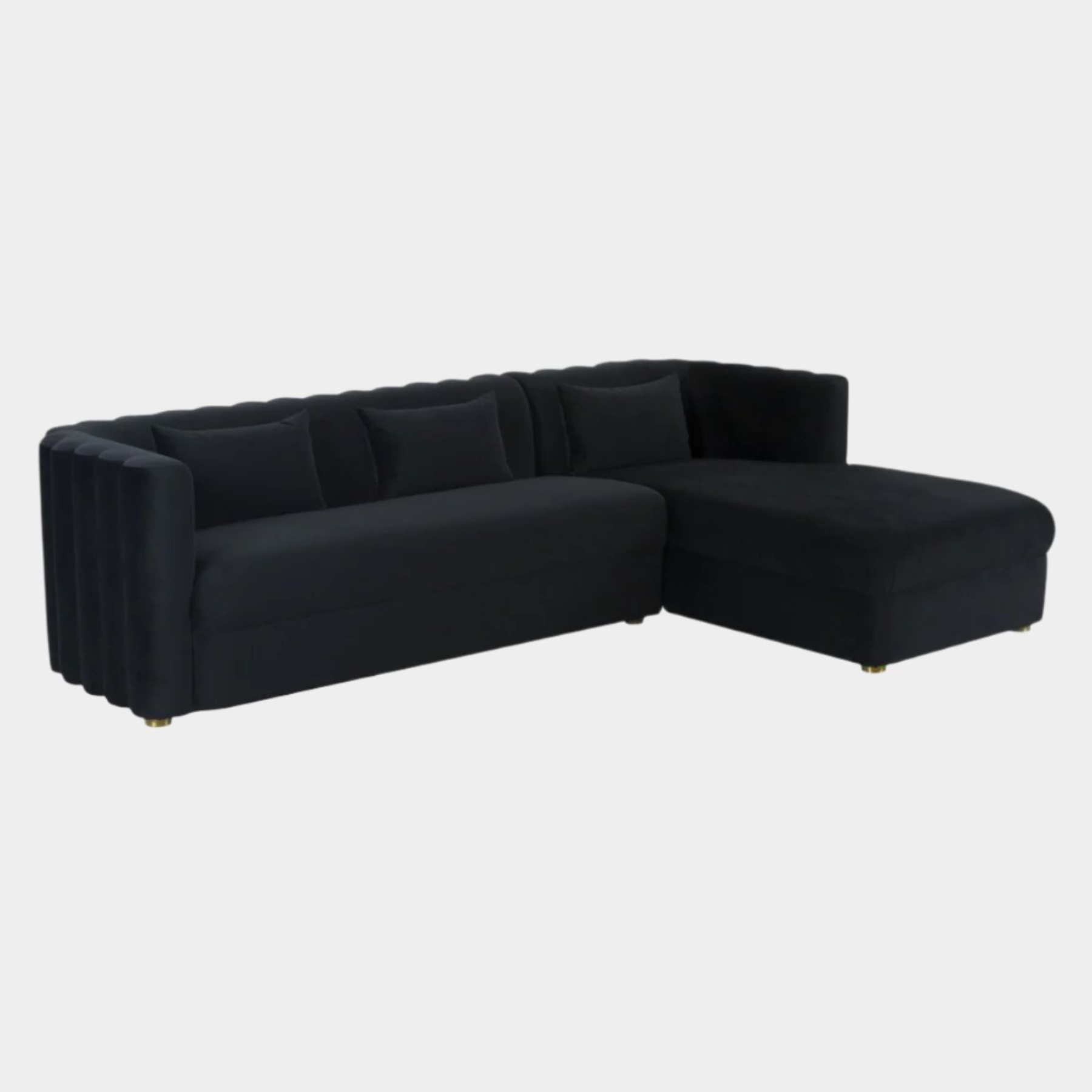 Canapé modulable en velours noir Callie - RAF