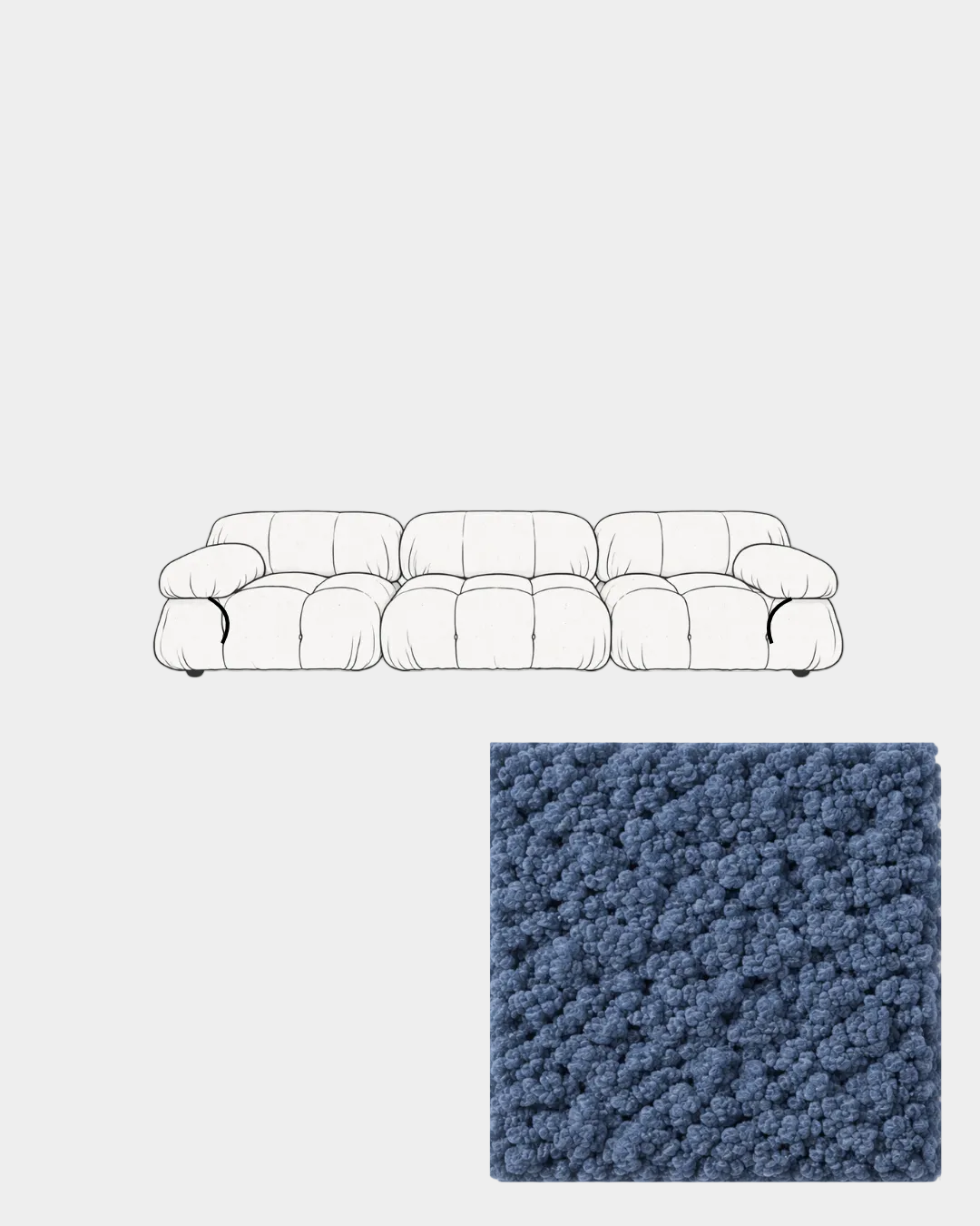 Mario Bellini Three-Seater Boucle Sofa