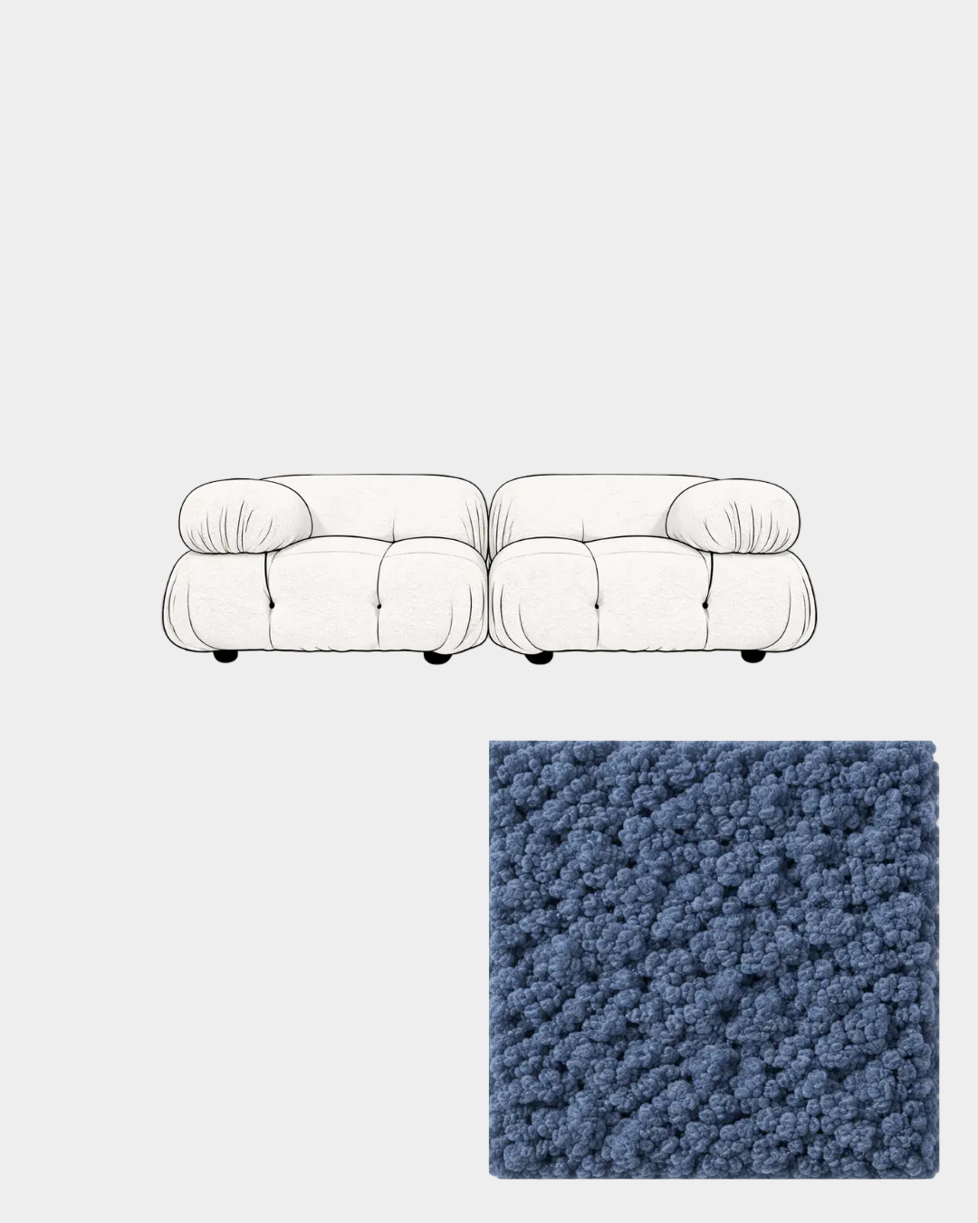 Mario Bellini Two-Seater Boucle Sofa