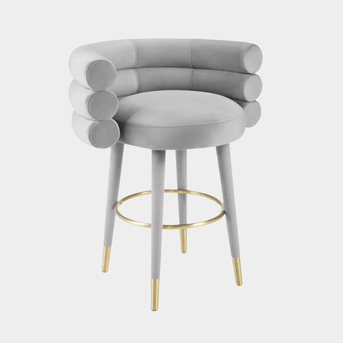 Tabouret de bar Betty en velours gris