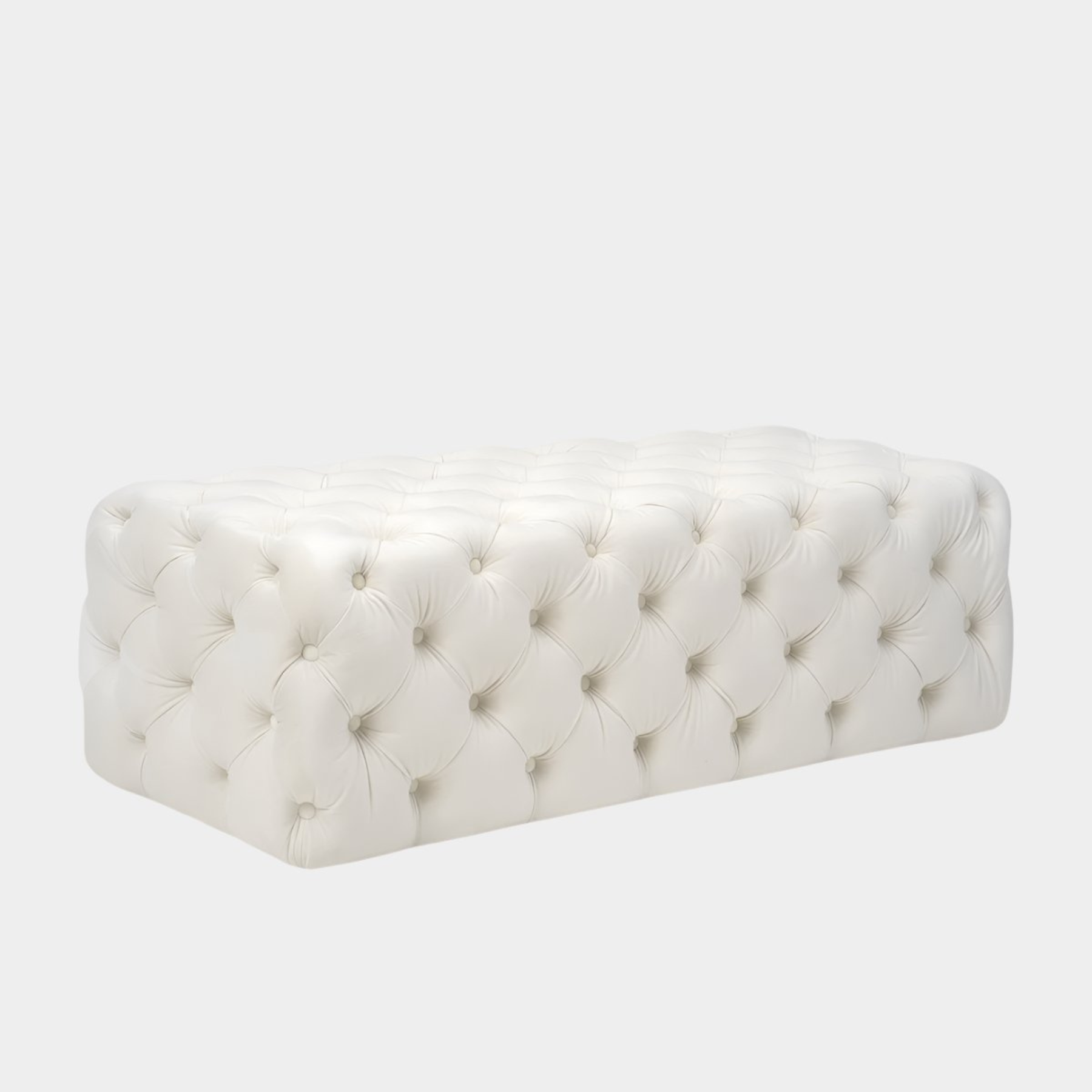 Pouf en velours crème Kaylee