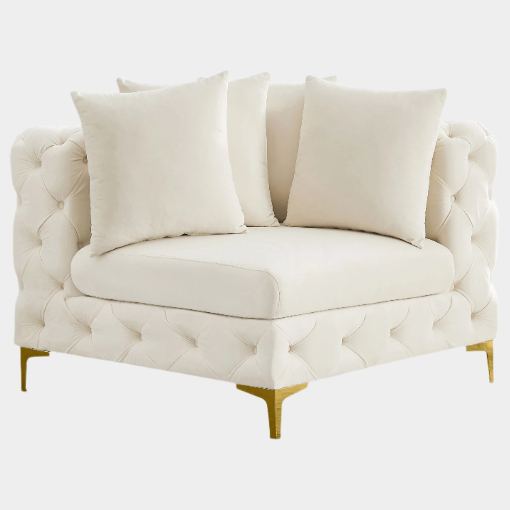 Tremblay Velvet Upholstered Corner Modular Chair