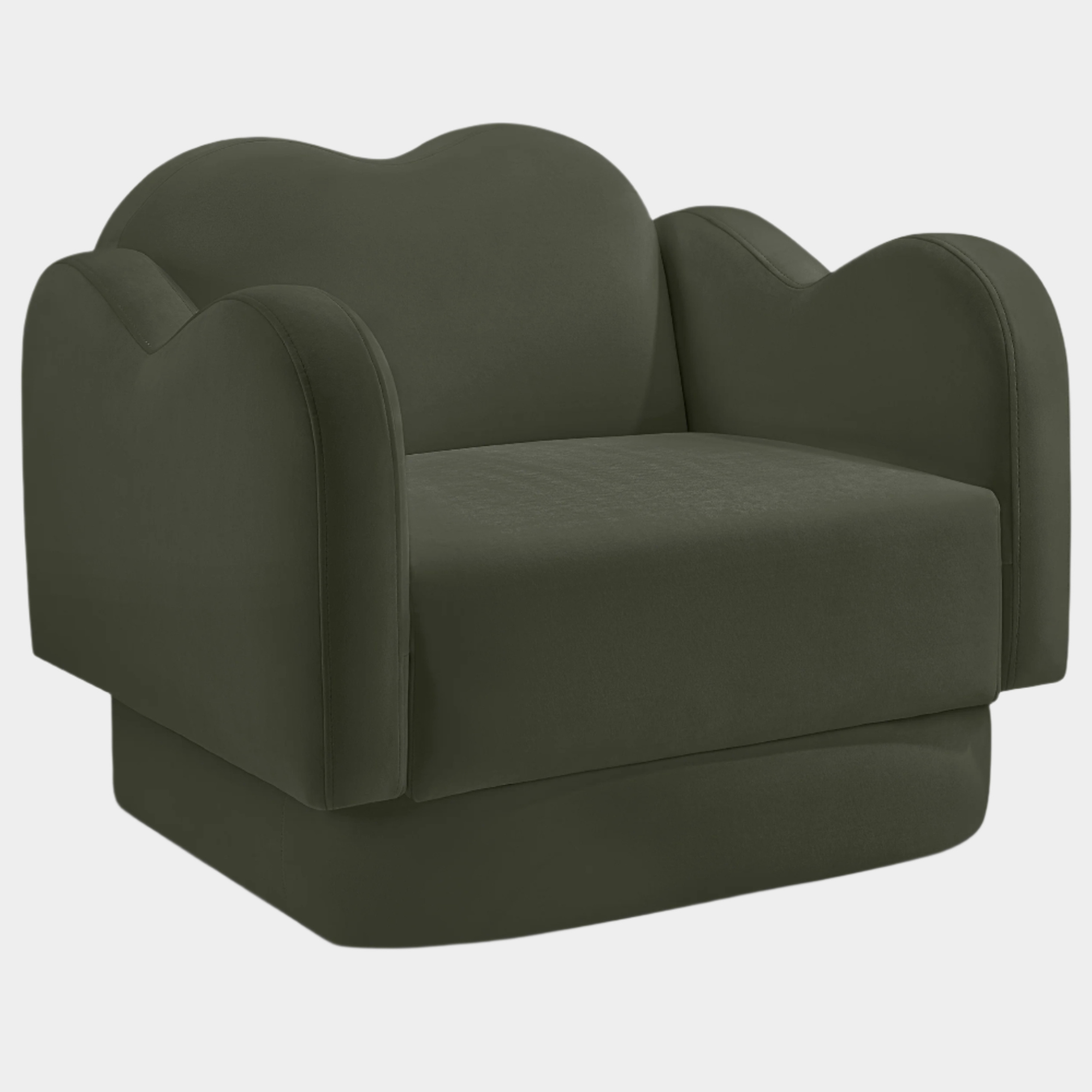 Fauteuil d'appoint rembourré en chenille Vivi