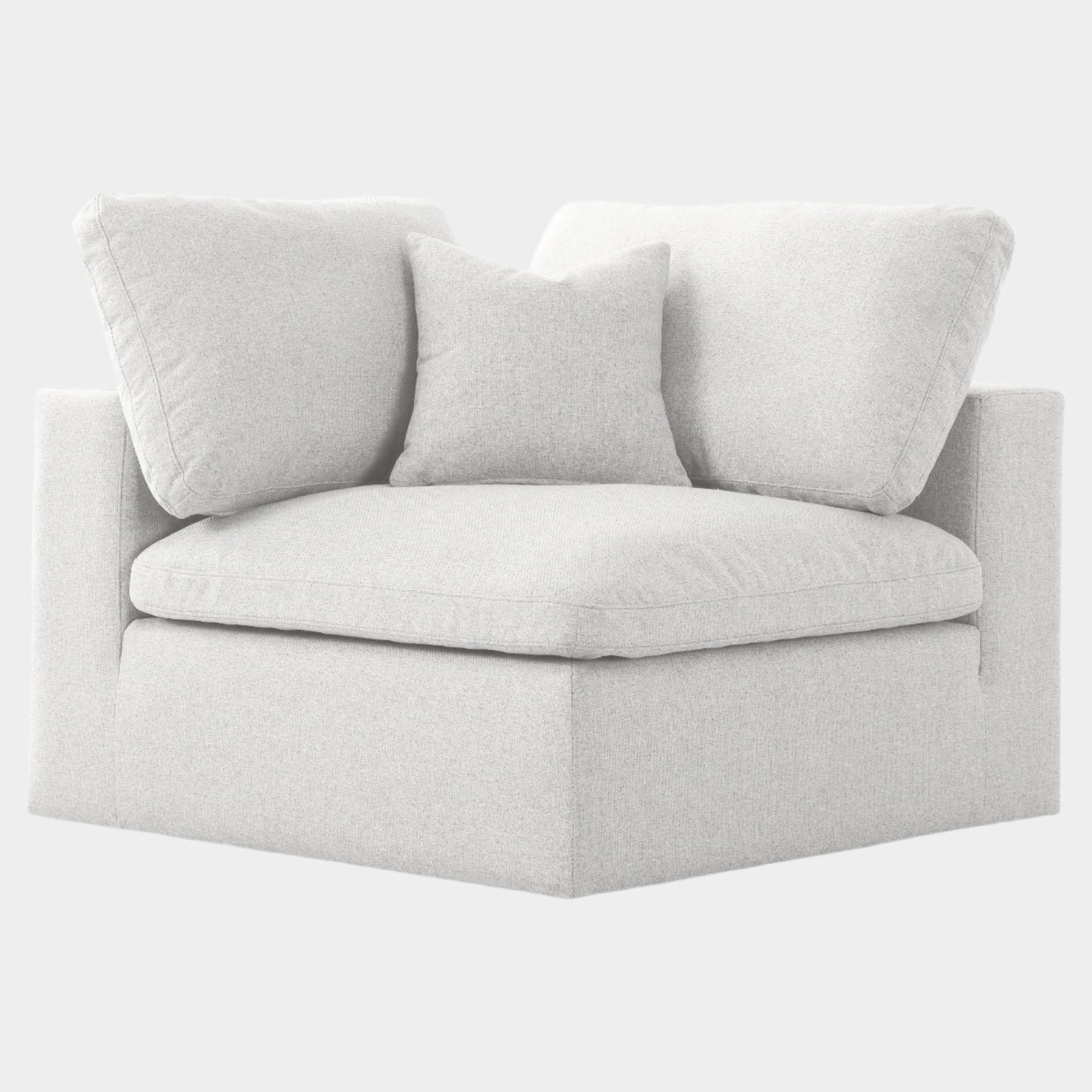 Serene Linen Textured Fabric Upholstered Deluxe Comfort Modular Corner Chair