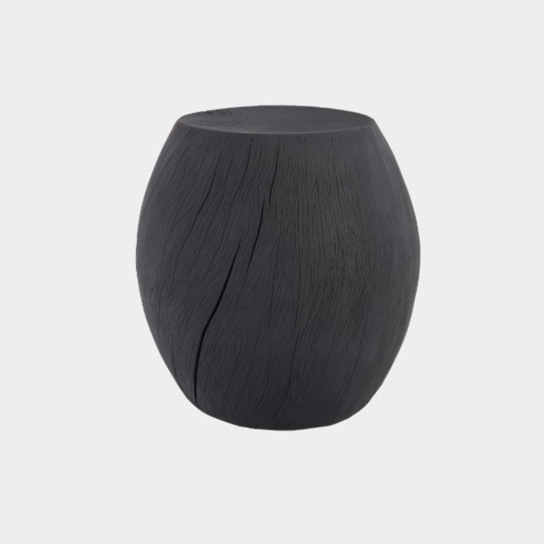 Tabouret de tambour en résine, carbonisé