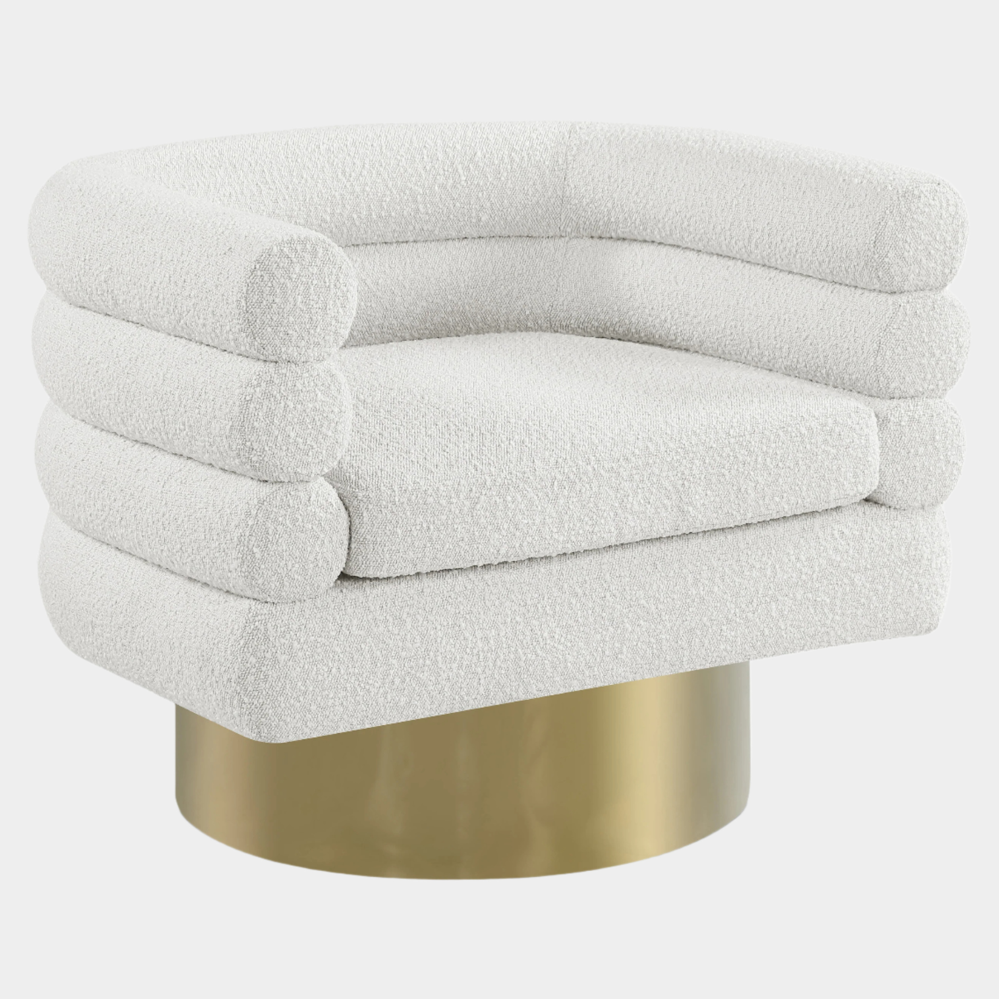Tessa Boucle Fabric Upholstered Swivel Accent Chair