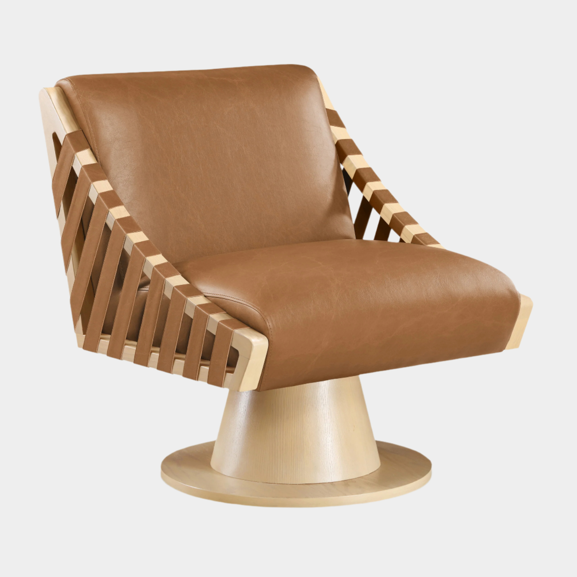 Millwin Vegan Leather Upholstered Swivel Accent Chair