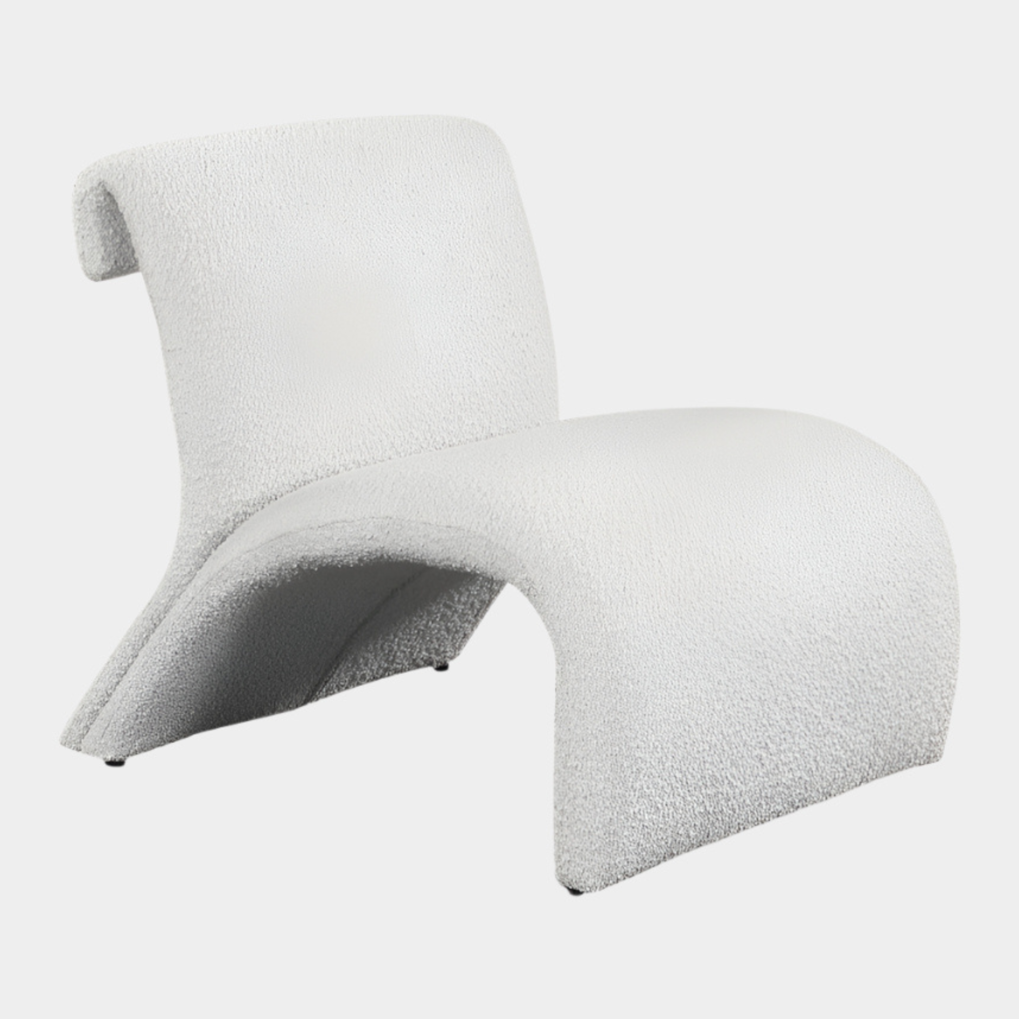 Mulberry Boucle Fabric Upholstered Accent Chair