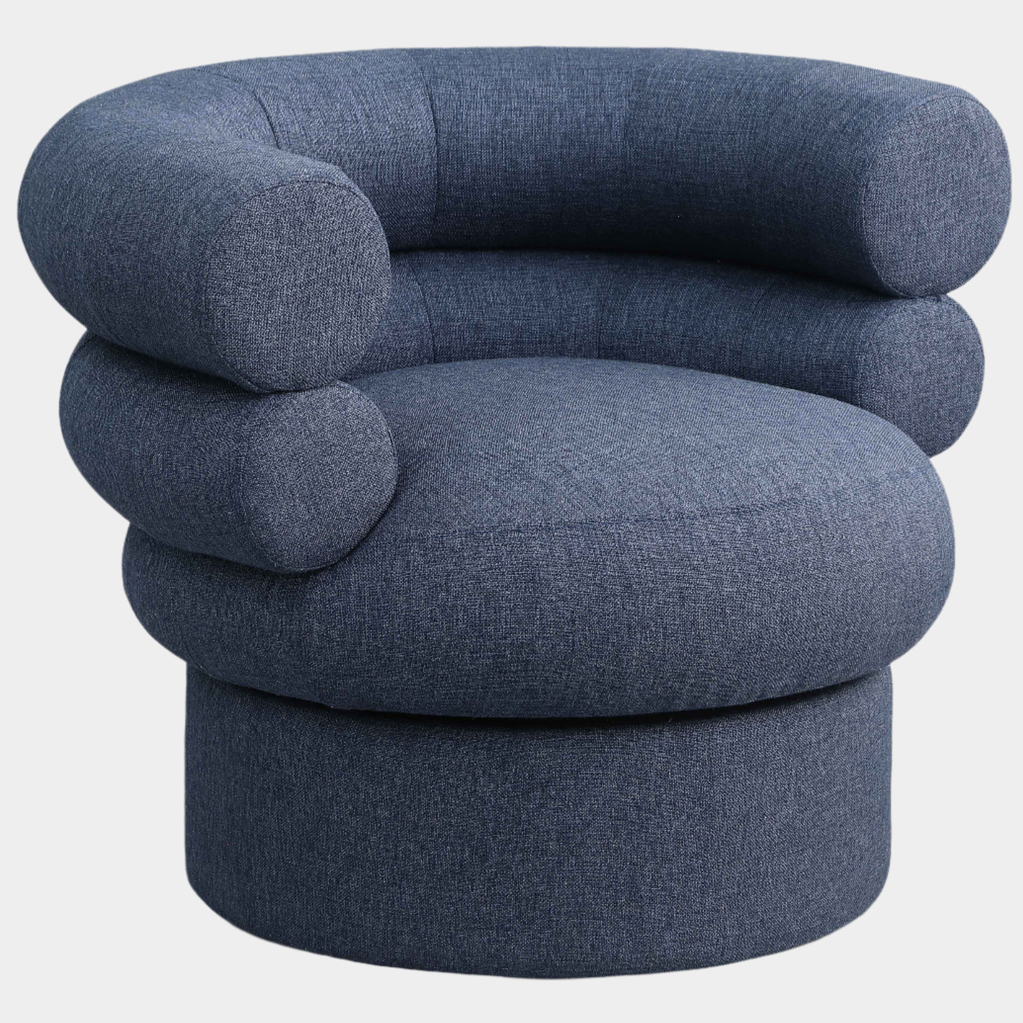 Valentina Linen Textured Fabric Upholstered Swivel Accent Chair