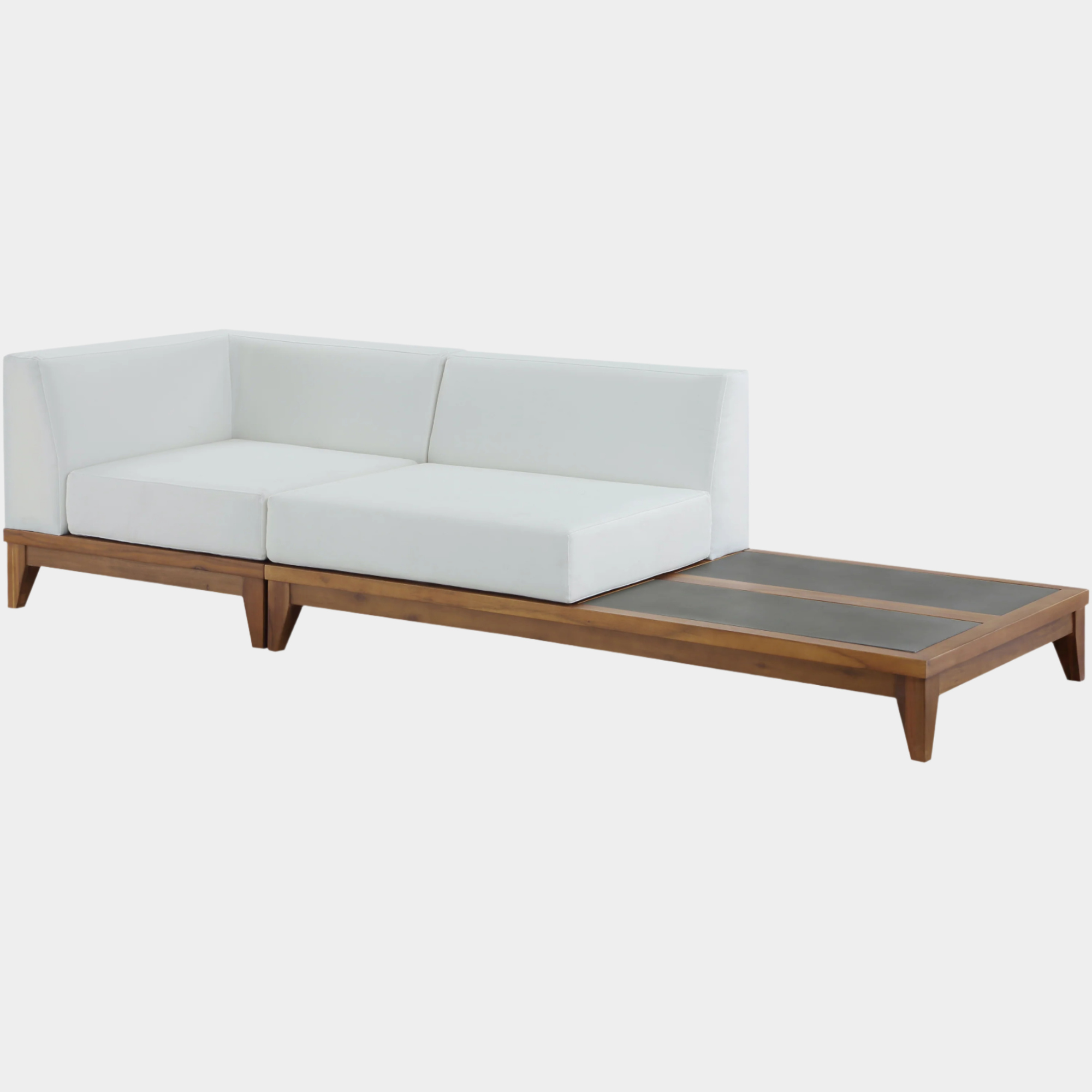 Chaise longue en tissu Orian Teddy