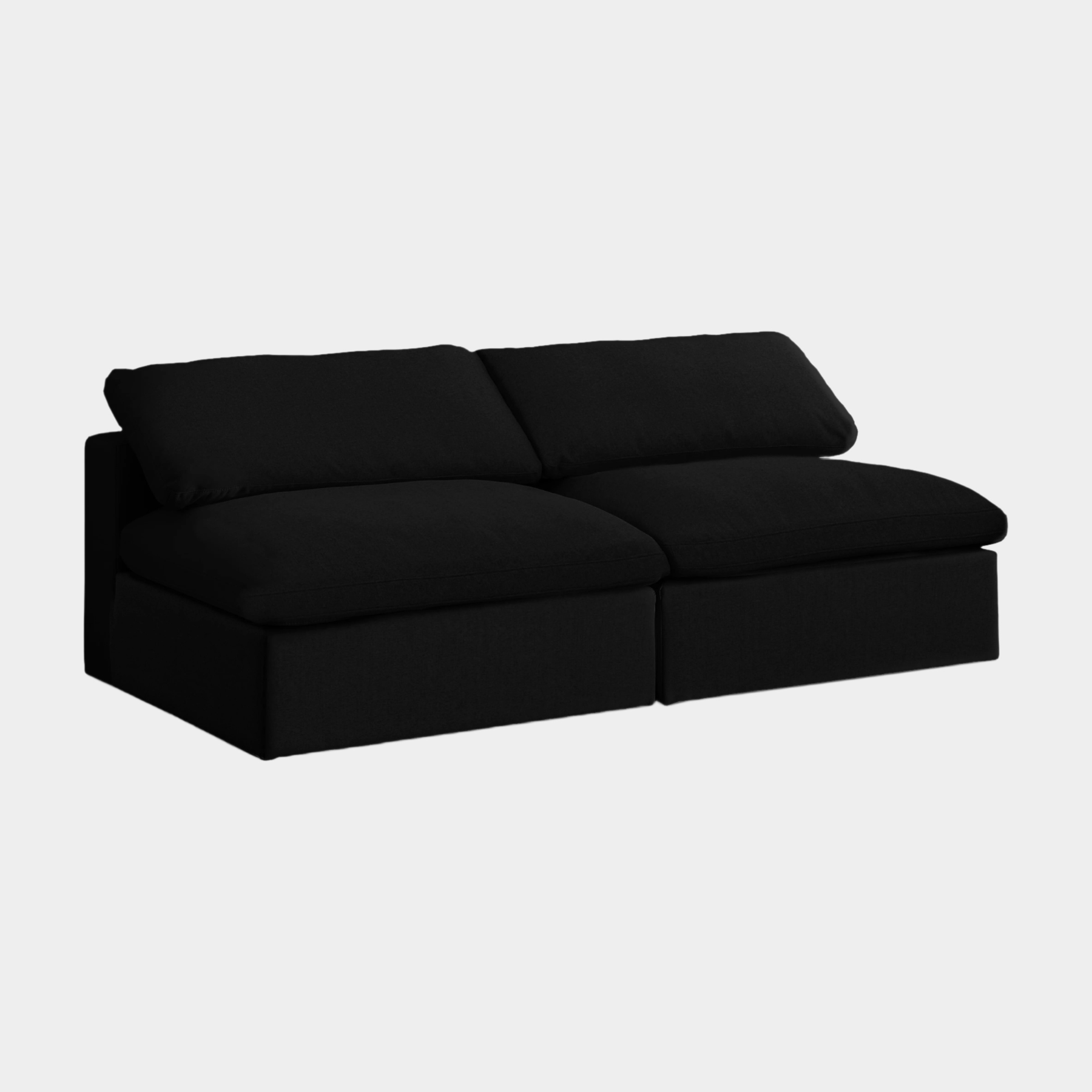 Canapé modulaire sans accoudoirs de luxe en tissu texturé Serene Linen