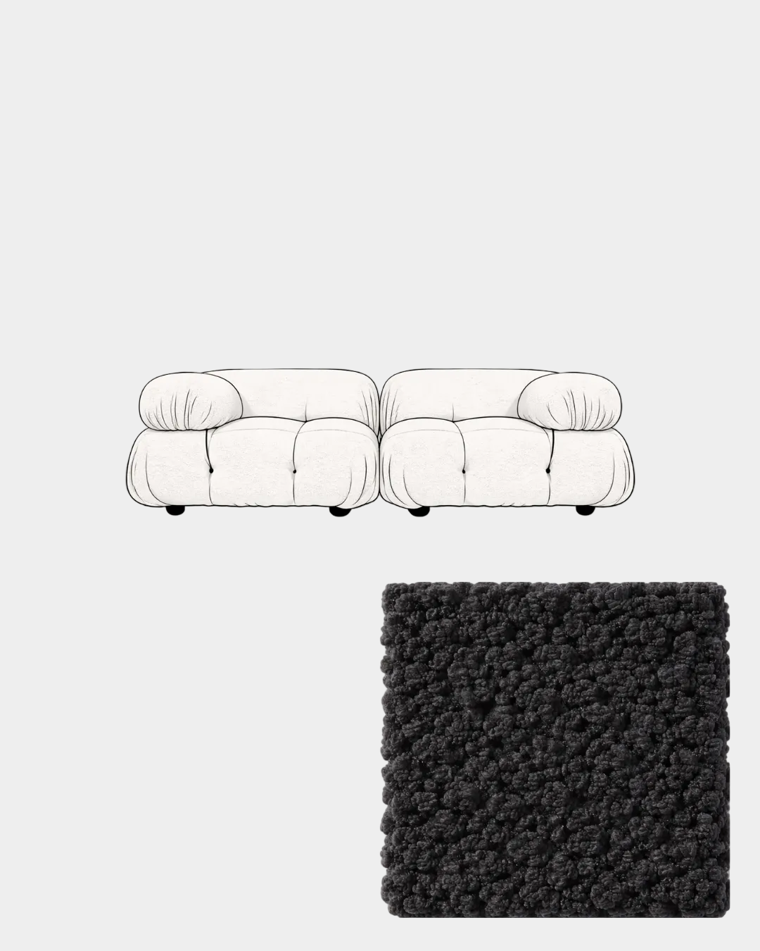 Mario Bellini Two-Seater Boucle Sofa