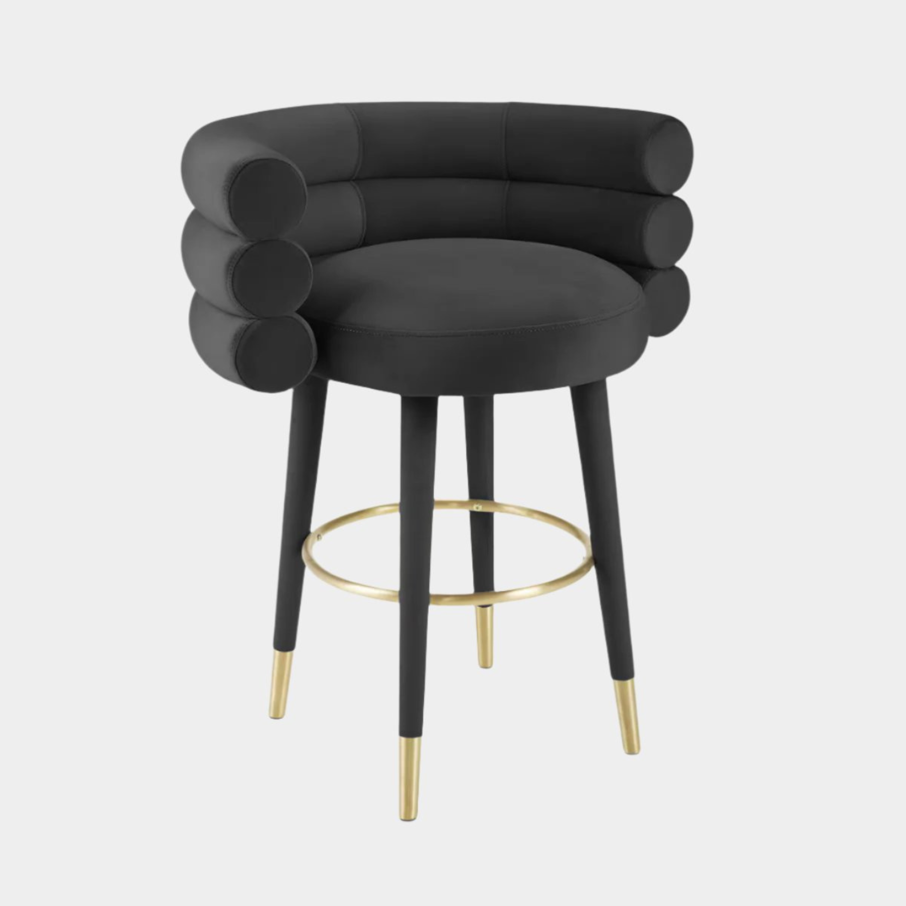 Tabouret de bar Betty en velours noir