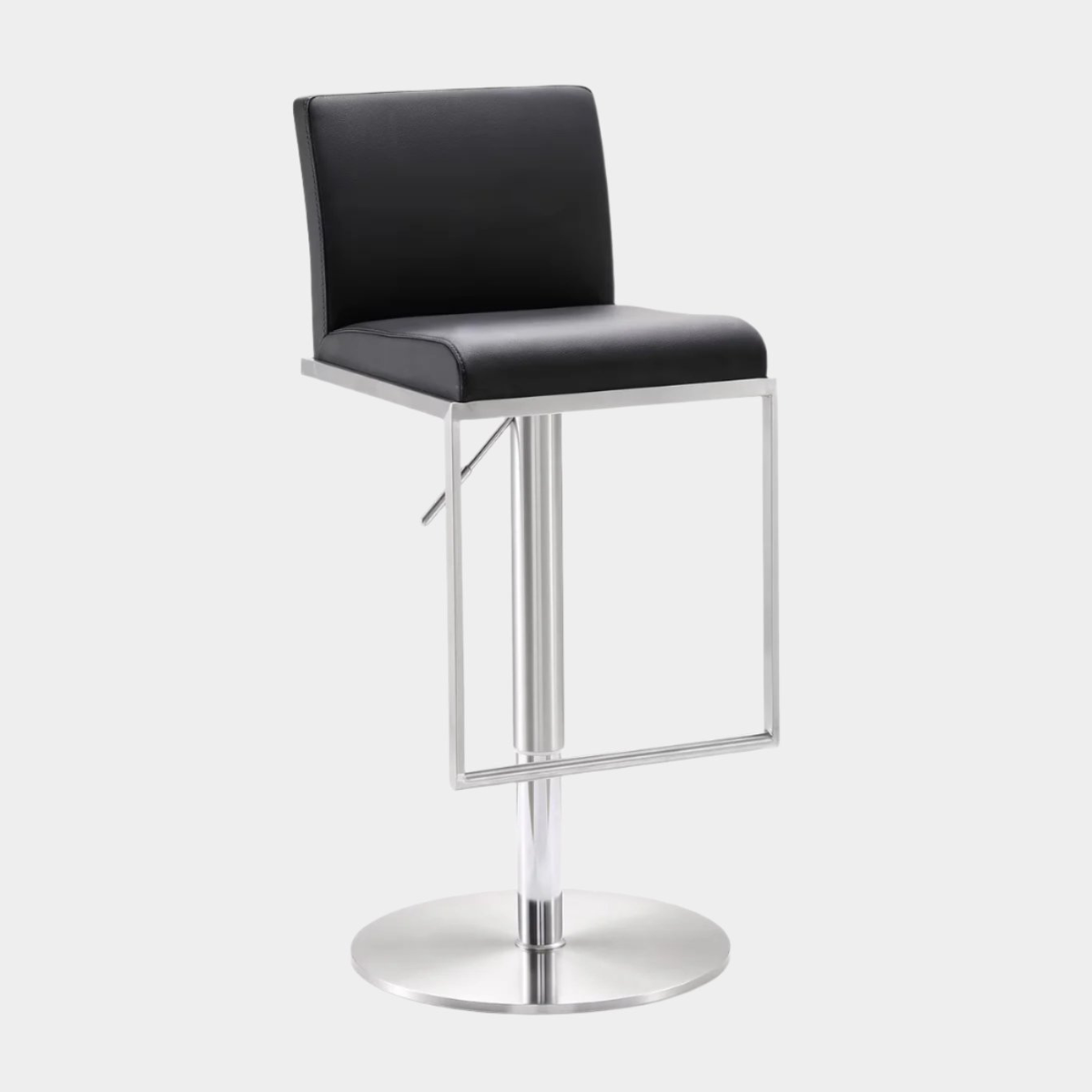 Tabouret réglable en cuir végétalien Amalfi Black Performance