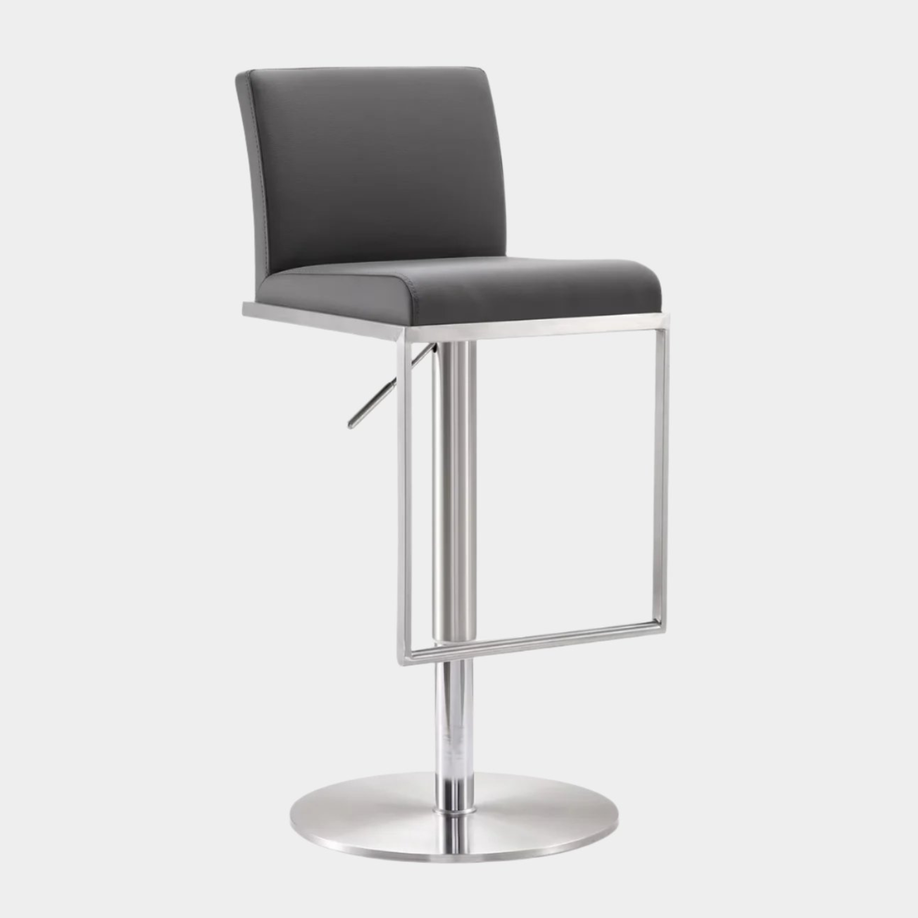 Tabouret réglable en cuir végétalien gris Amalfi Performance