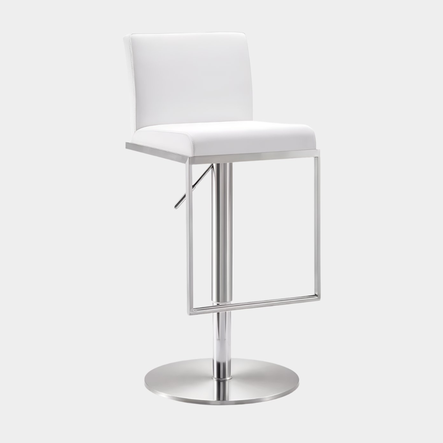 Tabouret réglable en cuir végétalien Amalfi White Performance
