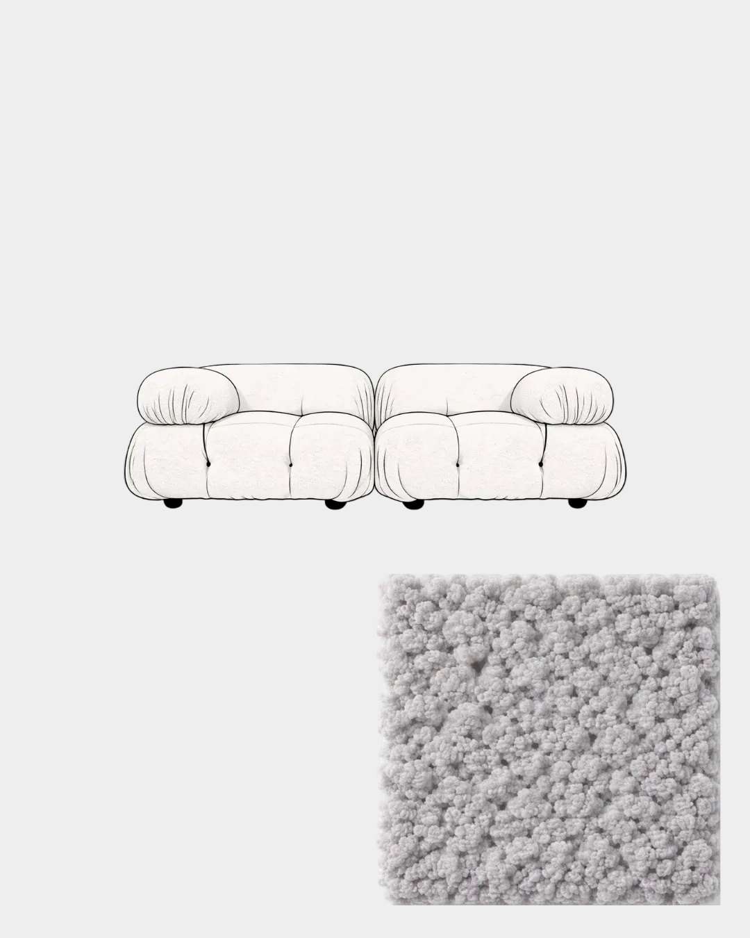 Mario Bellini Two-Seater Boucle Sofa