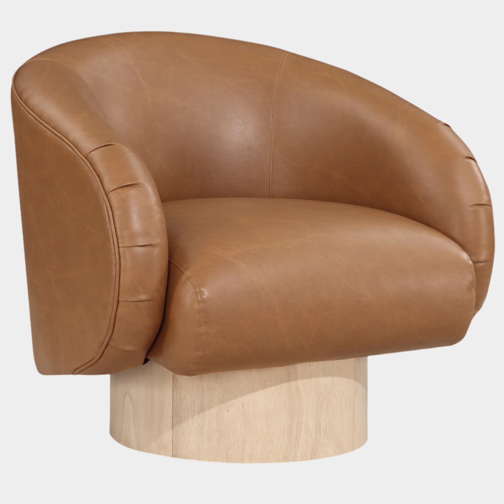 Gibson Vegan Leather Upholstered Swivel Accent Chair