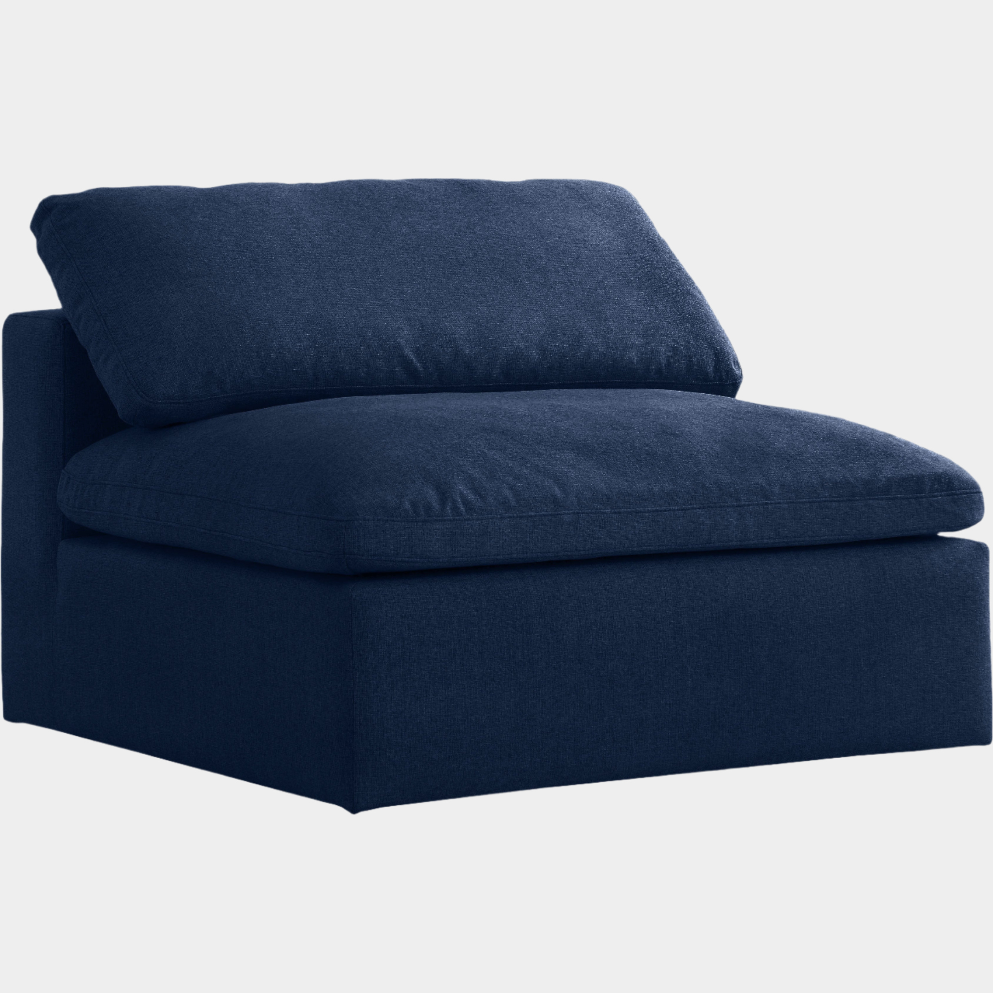 Serene Linen Textured Fabric Upholstered Deluxe Comfort Modular Armless Chair
