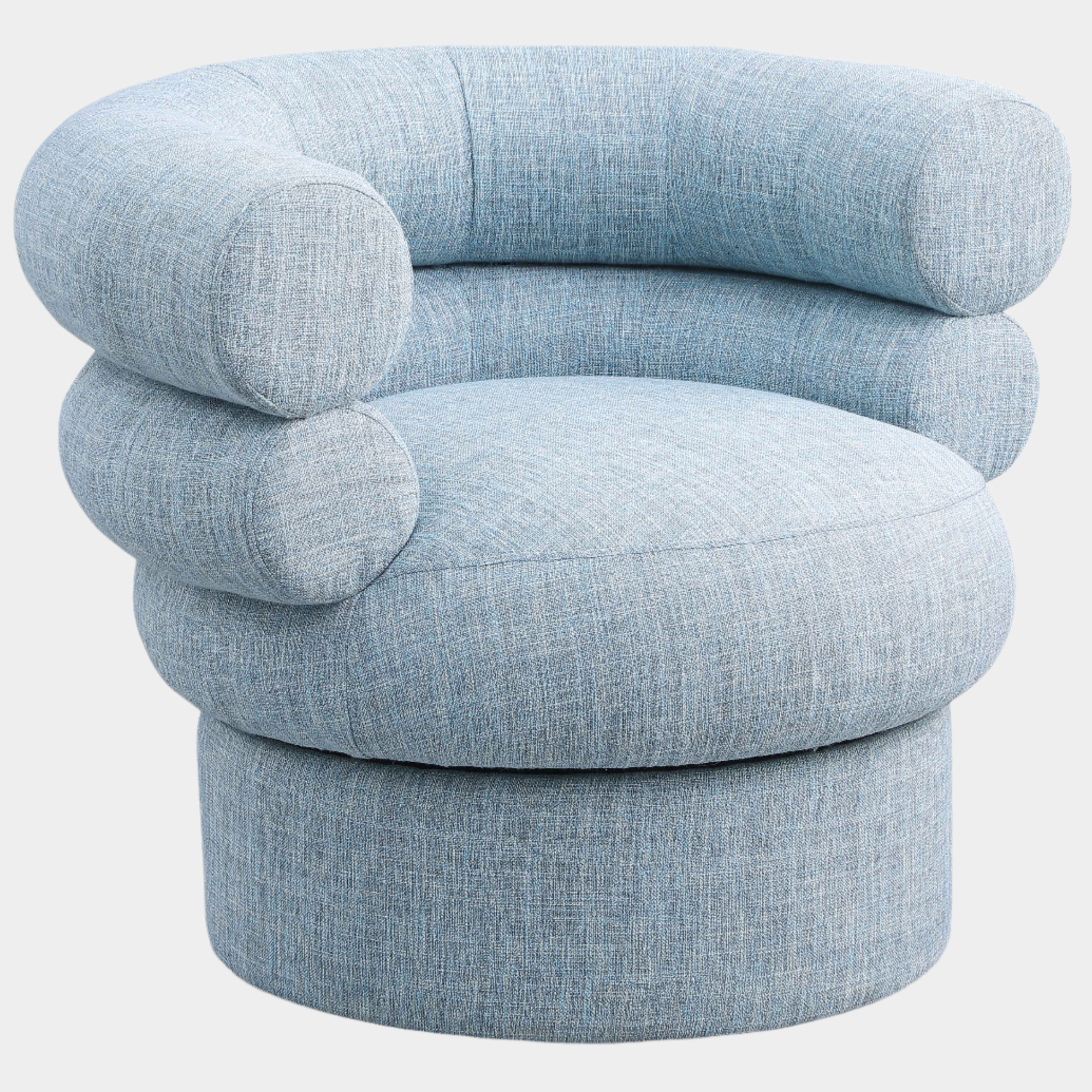 Valentina Linen Textured Fabric Upholstered Swivel Accent Chair
