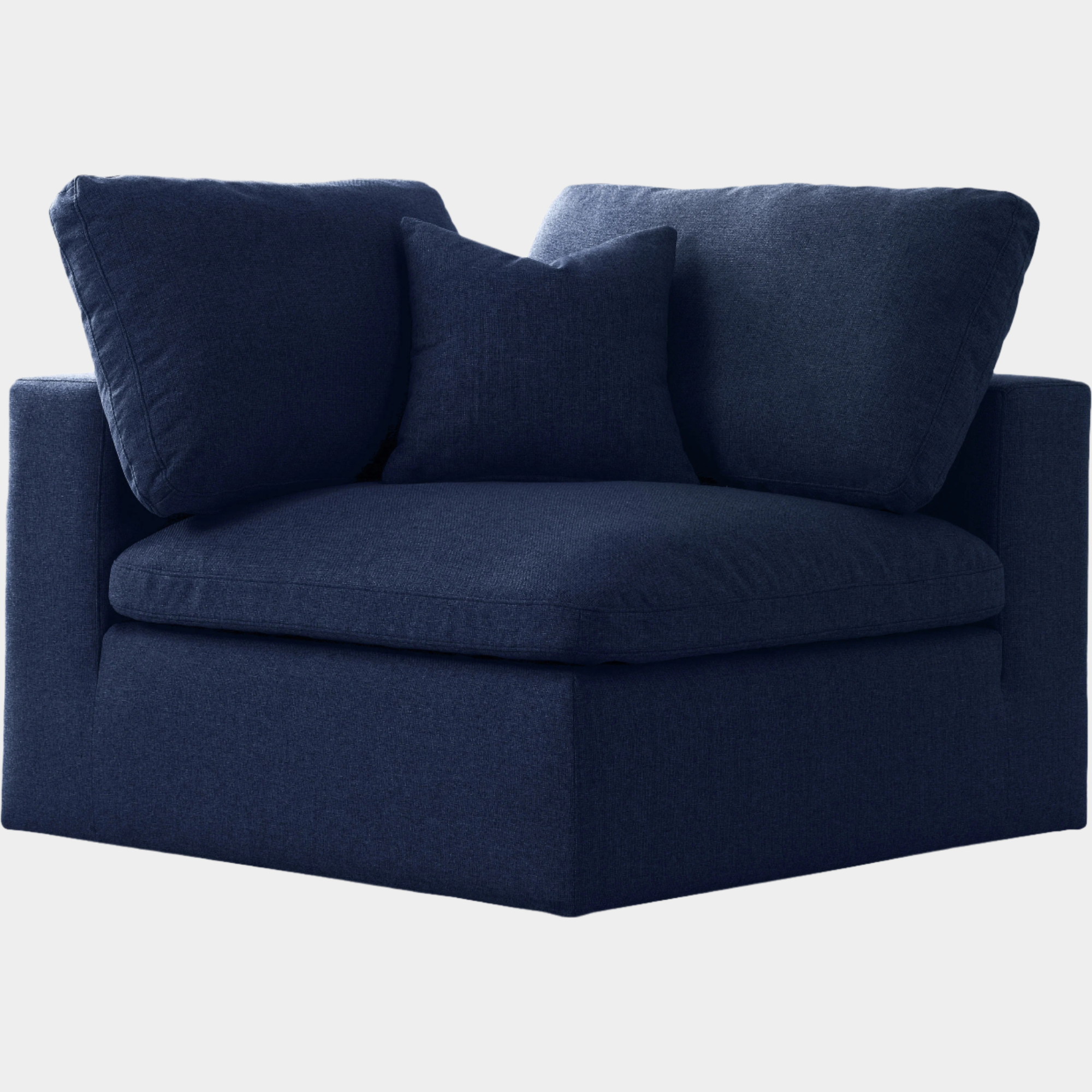 Serene Linen Textured Fabric Upholstered Deluxe Comfort Modular Corner Chair