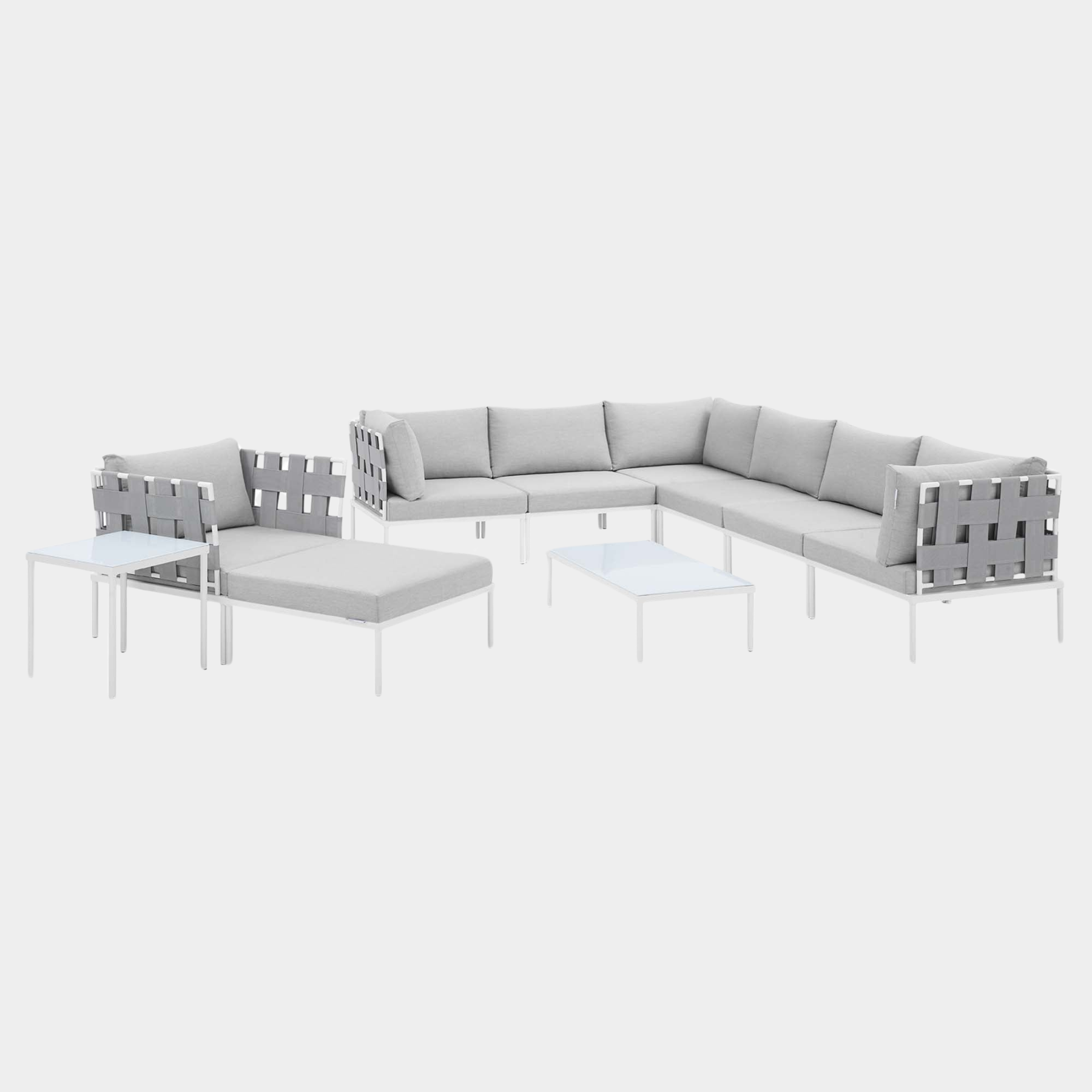 Harmony 10-Piece Sunbrella® Outdoor Patio Aluminum Sectional Sofa Set
