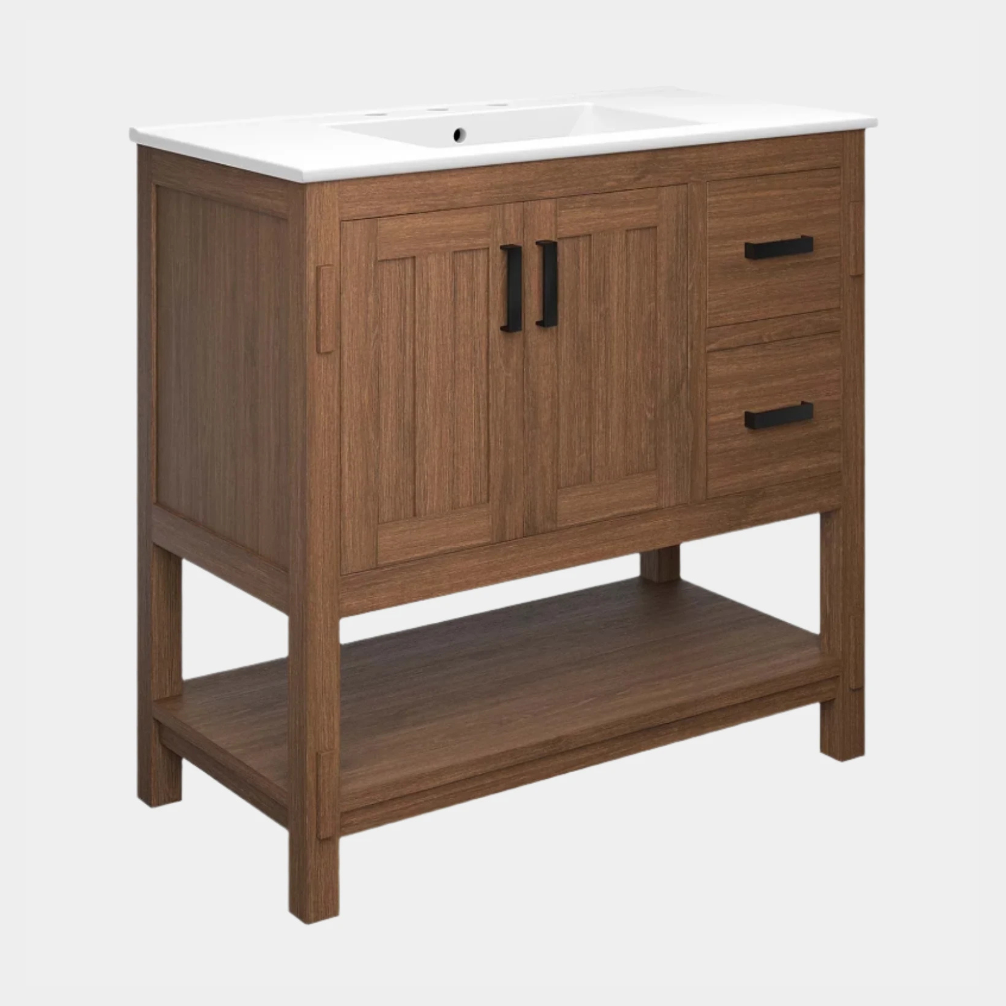 Meuble-lavabo de salle de bain en bois Ashlyn inclus