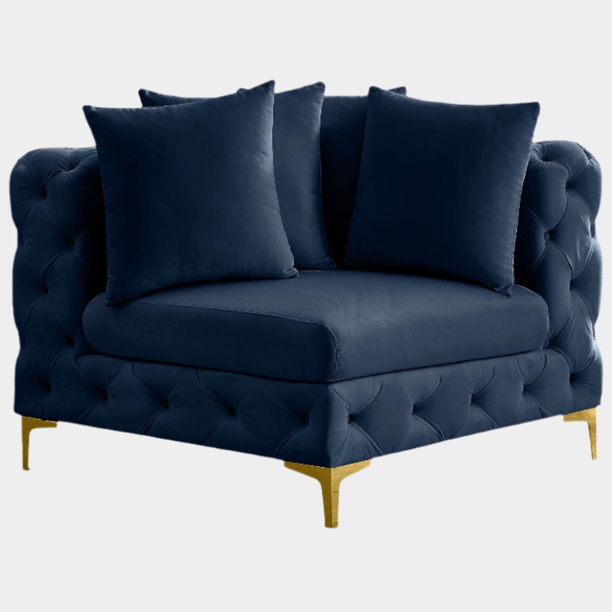 Tremblay Velvet Upholstered Corner Modular Chair