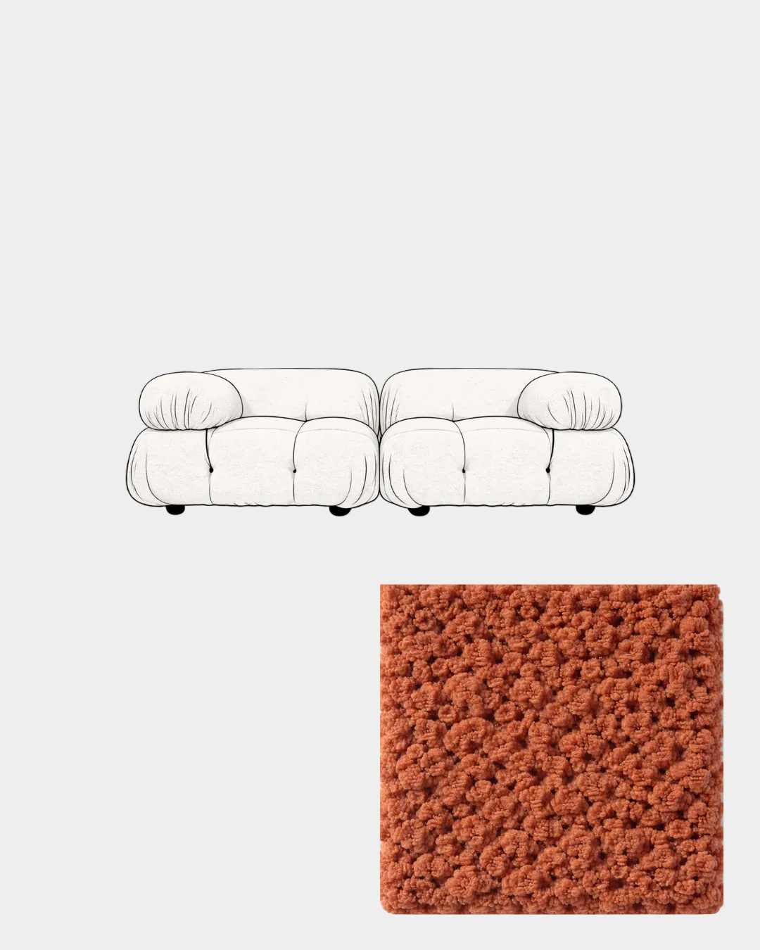 Mario Bellini Two-Seater Boucle Sofa
