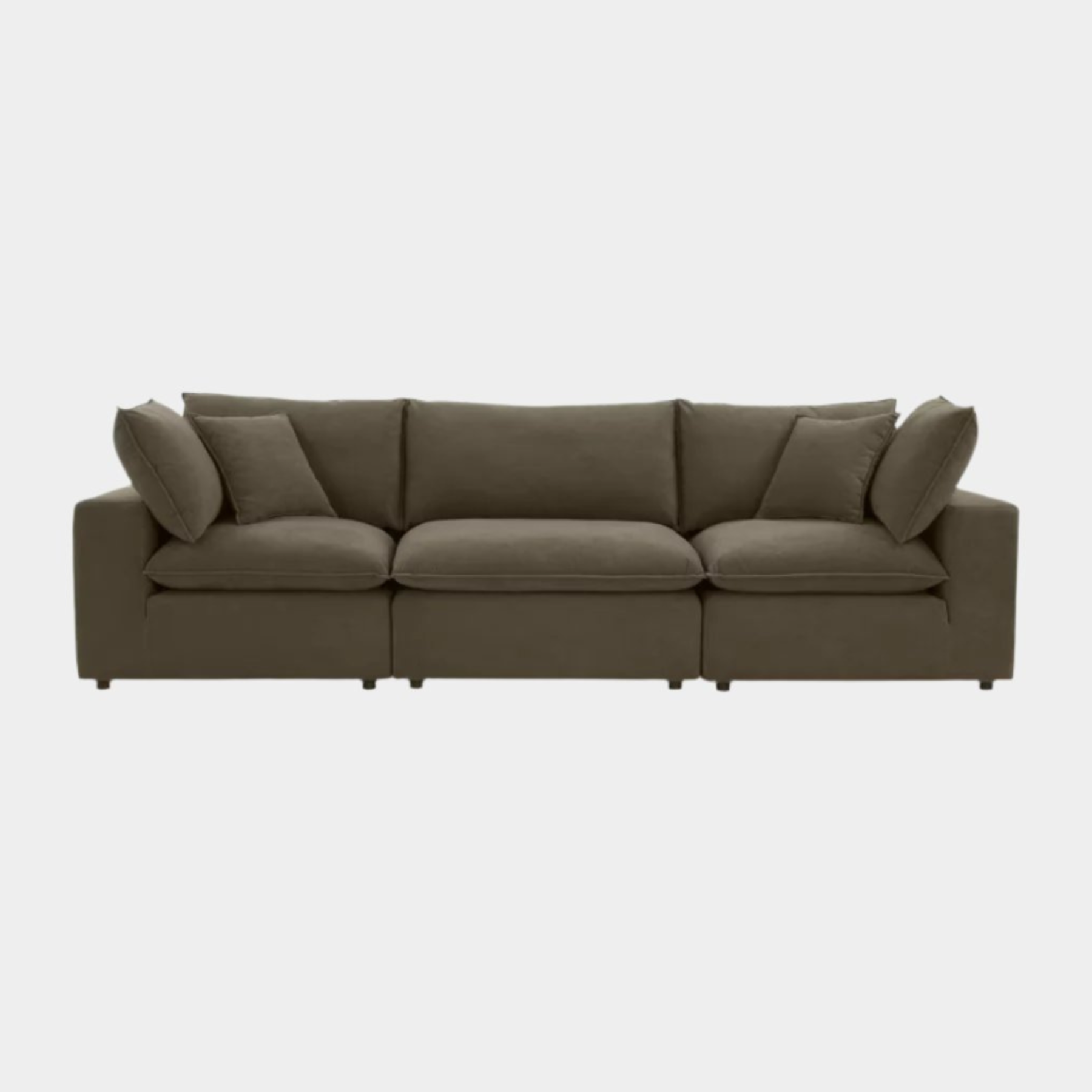 Canapé modulaire Cali en velours marron chocolat