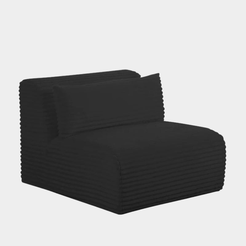 Chaise modulaire sans accoudoirs surdimensionnée en velours côtelé crème Tarra Fluffy