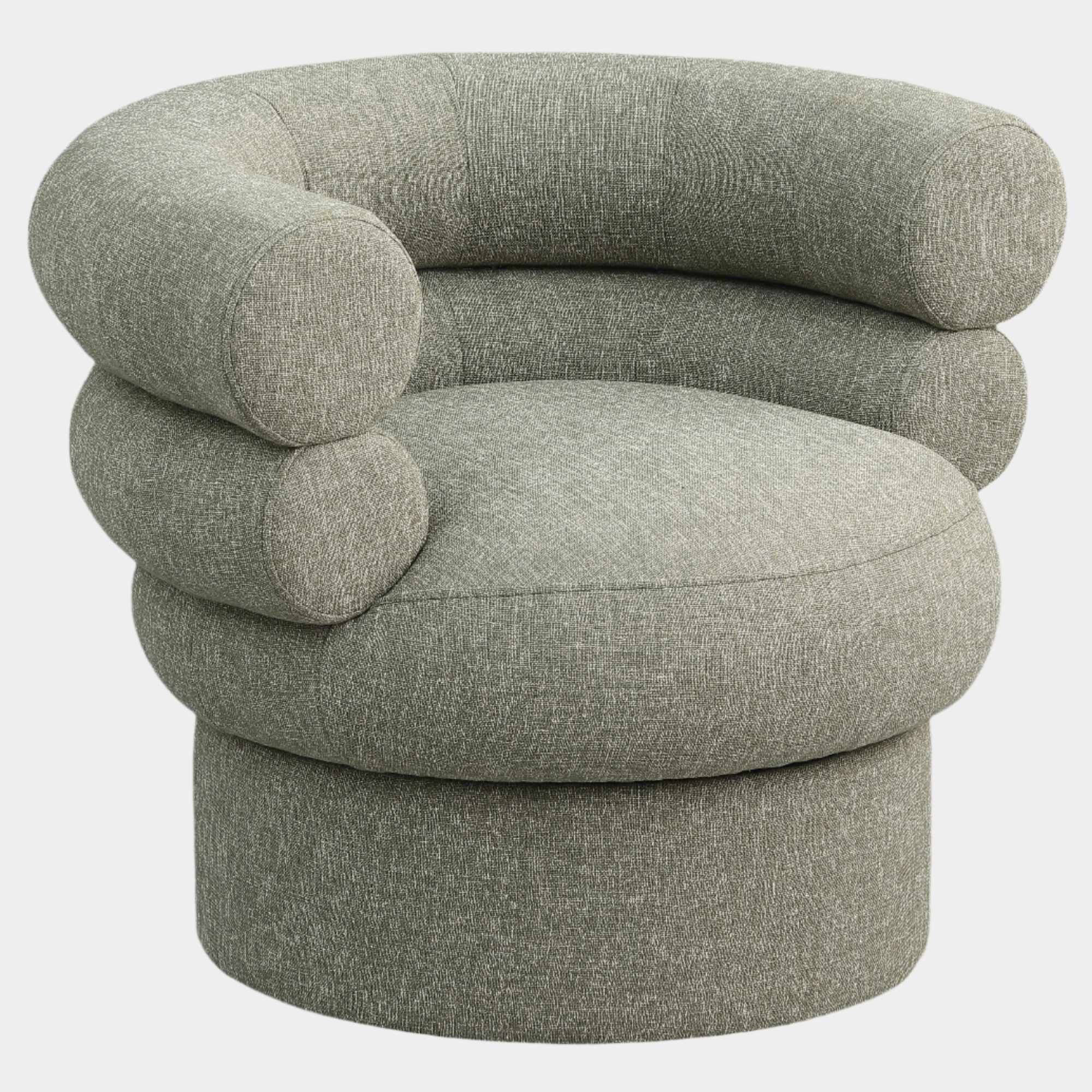 Valentina Linen Textured Fabric Upholstered Swivel Accent Chair