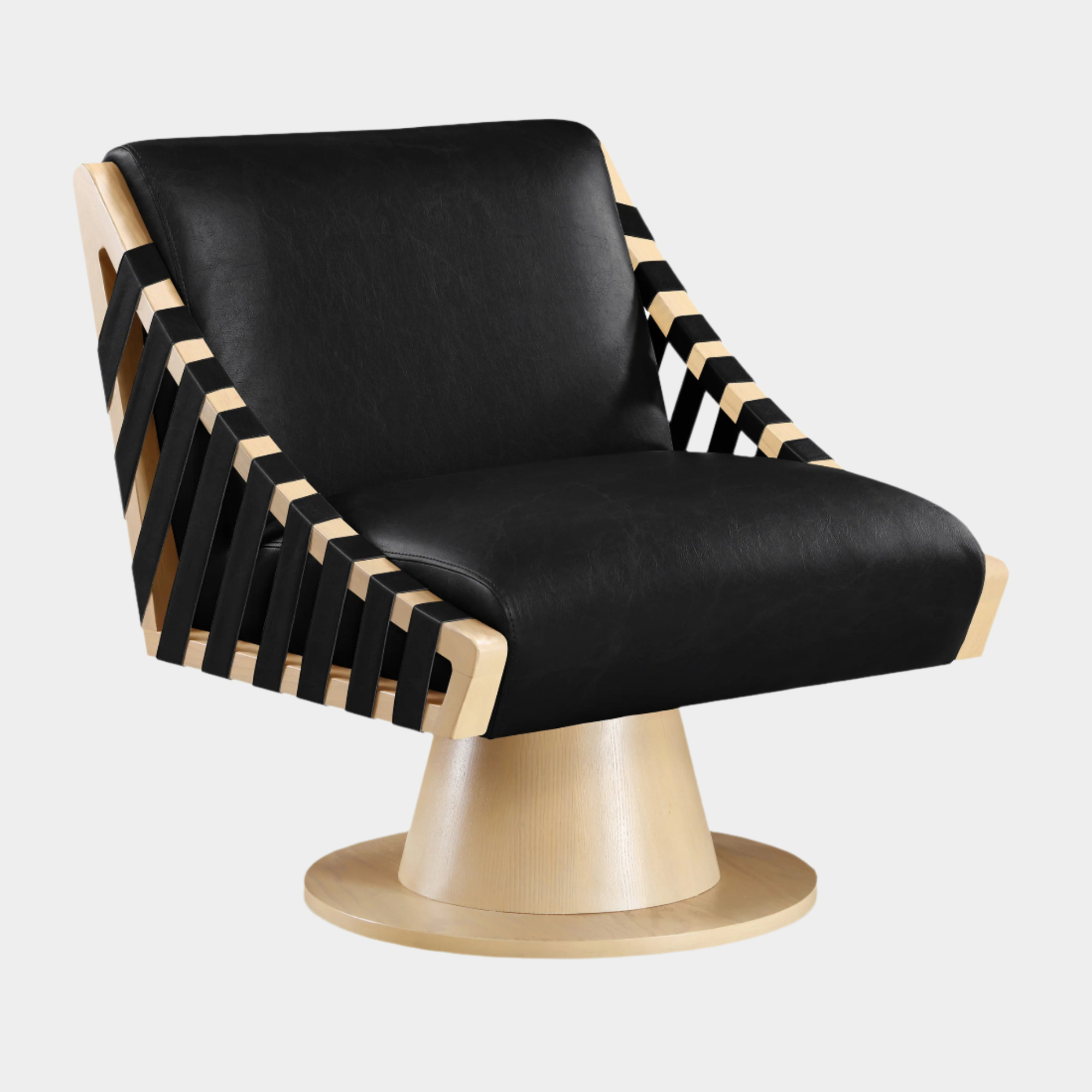 Millwin Vegan Leather Upholstered Swivel Accent Chair