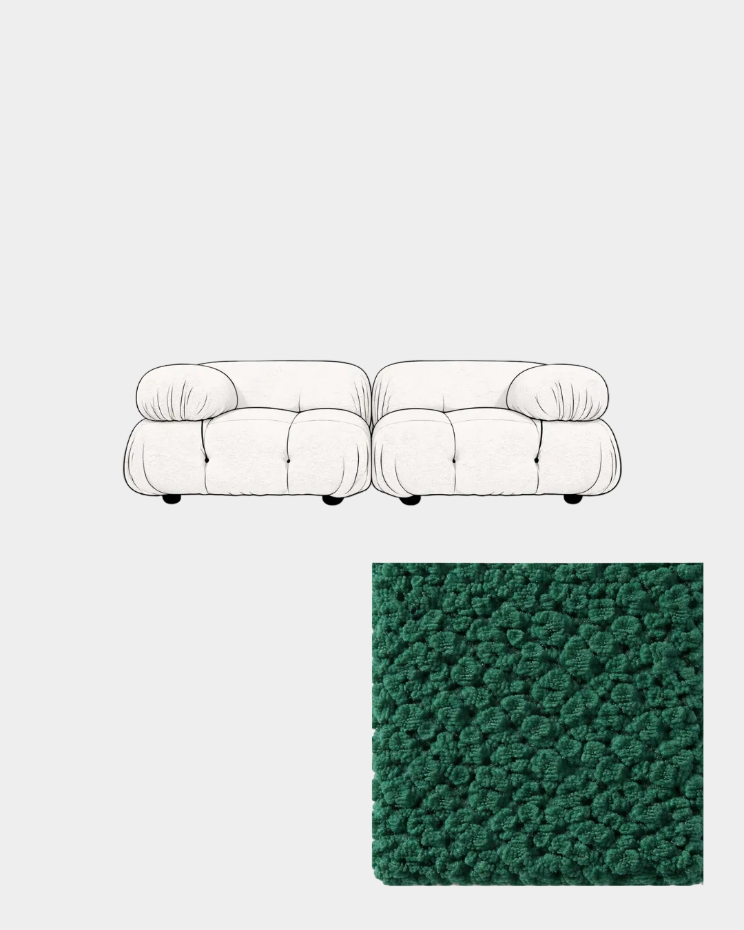 Mario Bellini Two-Seater Boucle Sofa