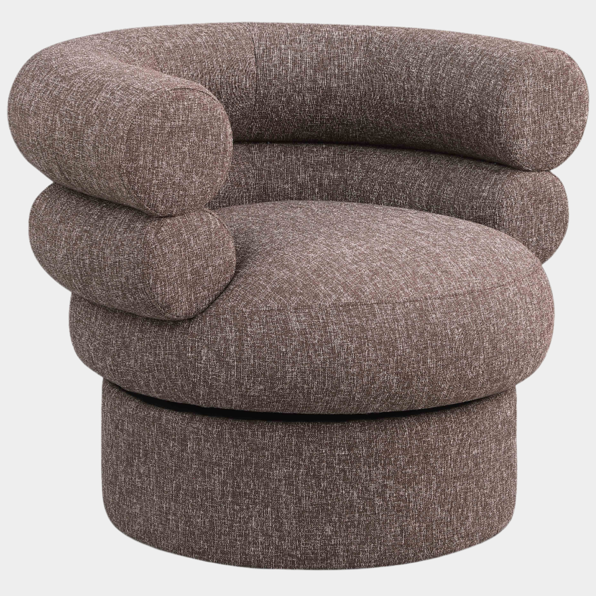 Valentina Linen Textured Fabric Upholstered Swivel Accent Chair